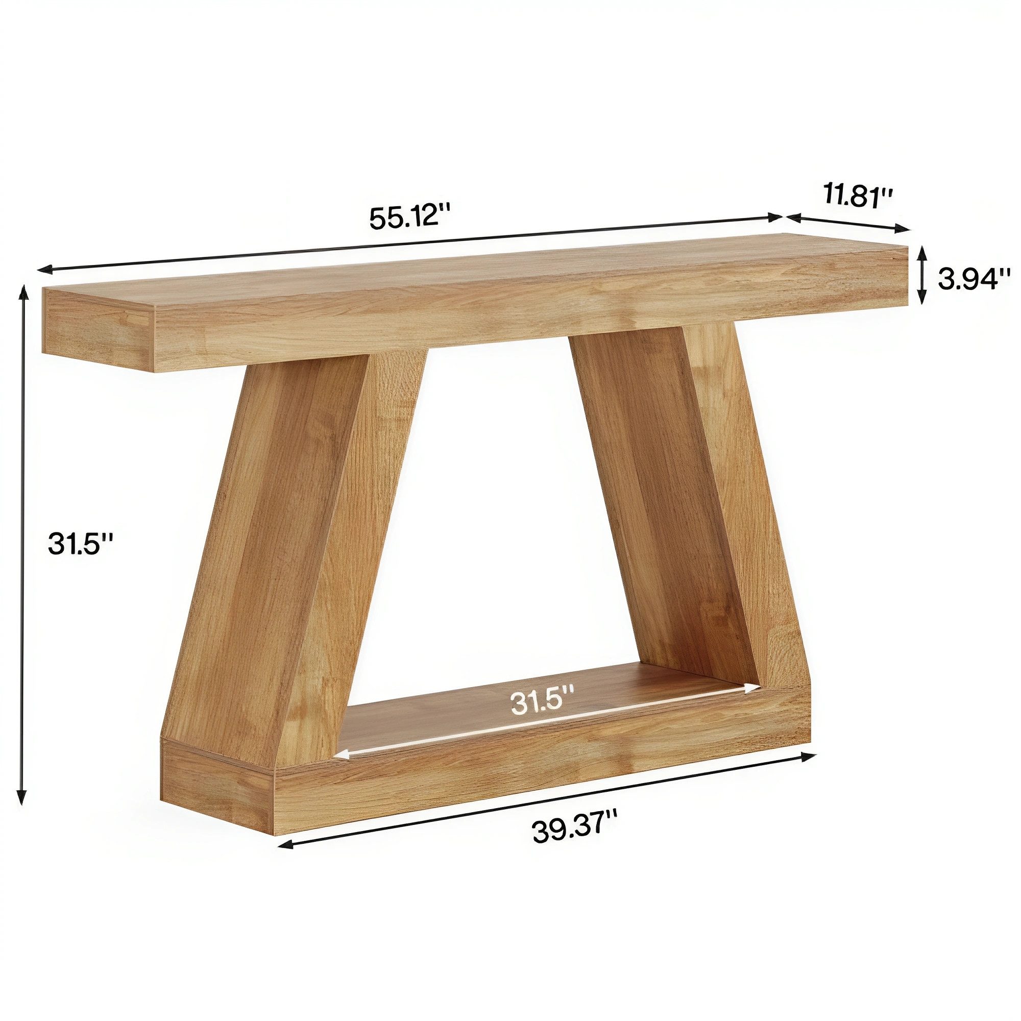 Celya Konsolentisch 140cm Sofatisch im Landhausstil mit Stauraum (140 × 30 × 80 cm, Sorglose, einfache Montage) – Bild 2 von 5