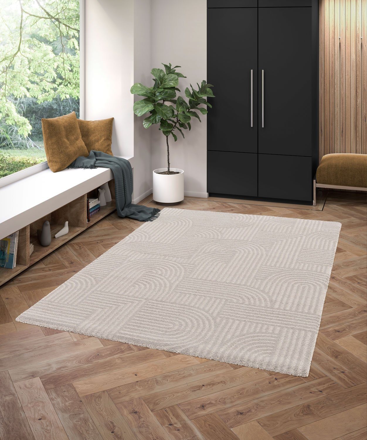 Teppich MOON, Polypropylen, Silbergrau, 80 x 150 cm, rechteckig, Höhe: 17 mm