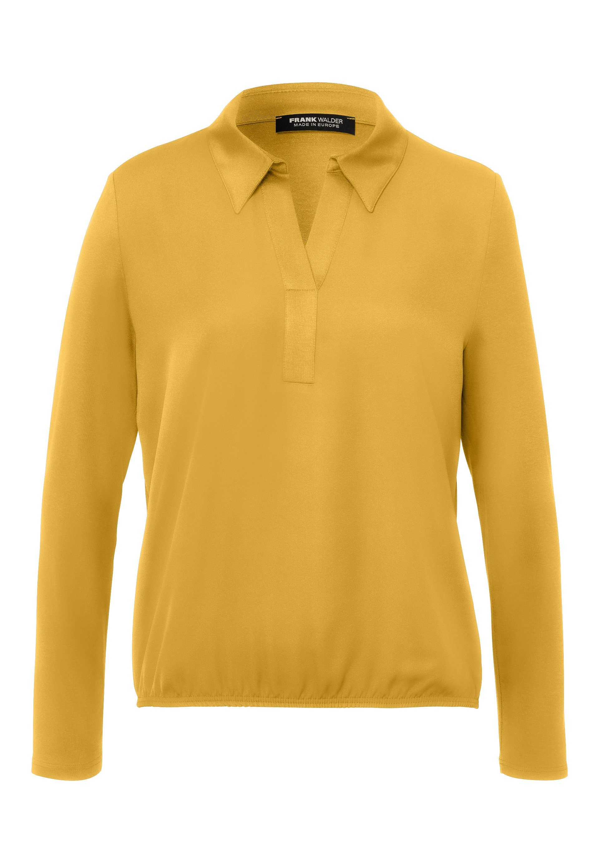 FRANK WALDER Langarm-Poloshirt Blusenshirt NOS amber | V-Shirts