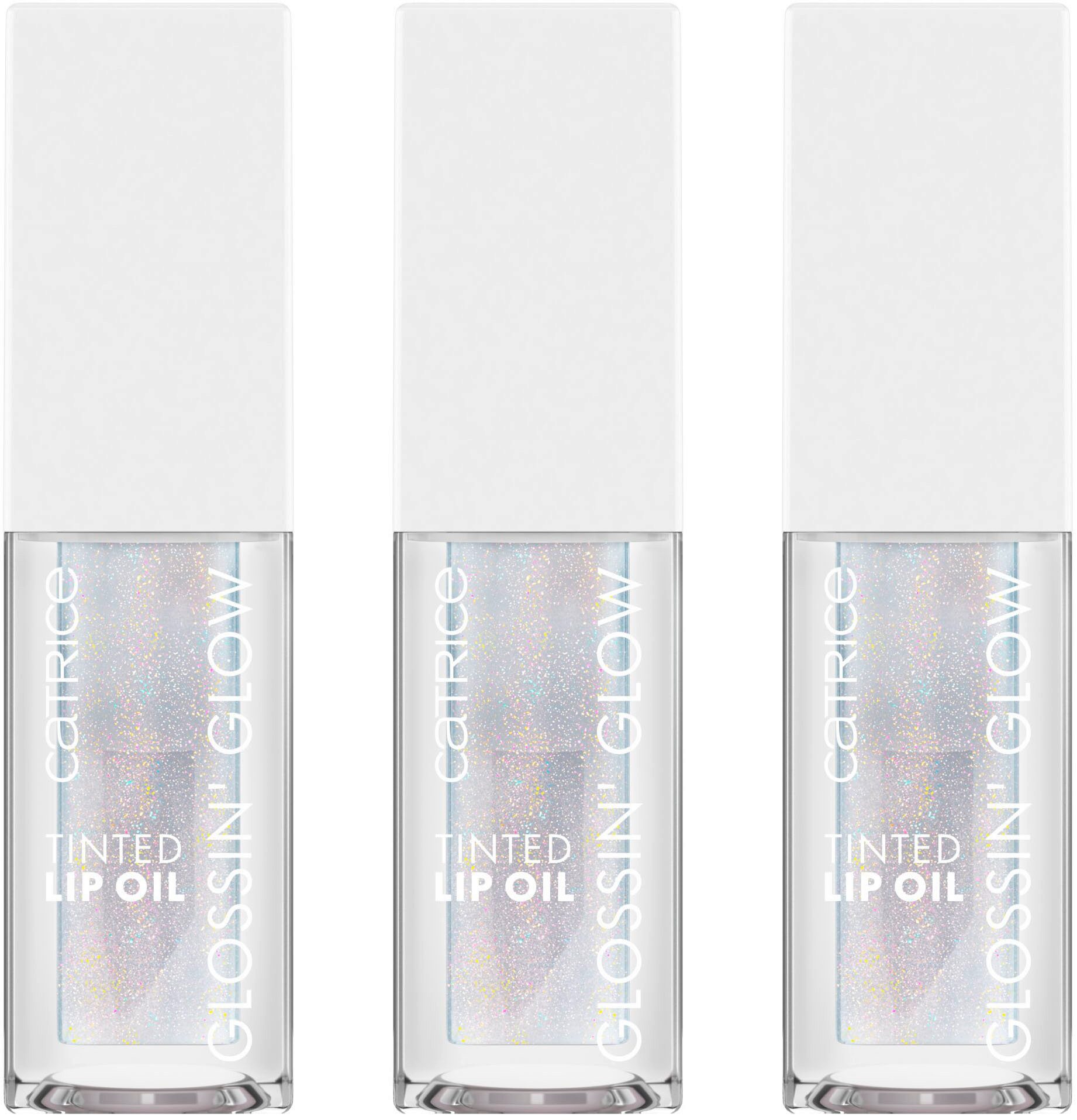 Catrice Блеск для губ Glossin' Glow Tinted Lip Oil, 3-tlg., mit glizerndem, transparentem Finish
