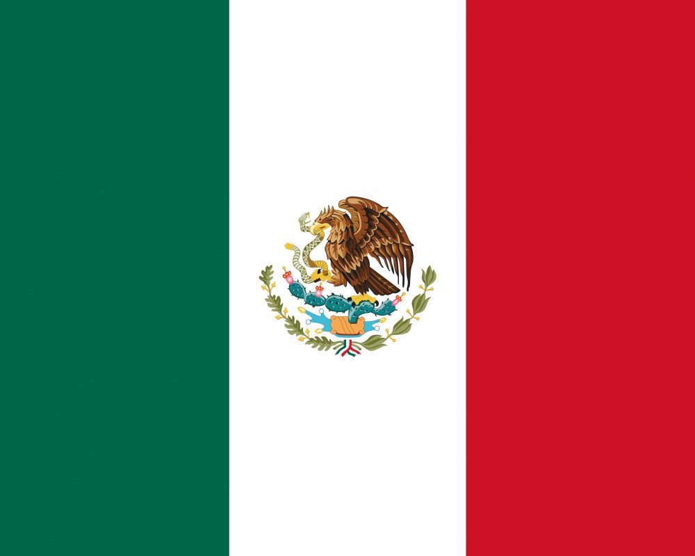 1art1 Poster Mexico Kunstdruck Bild - Flaggen Der Welt (40 x 50 cm)