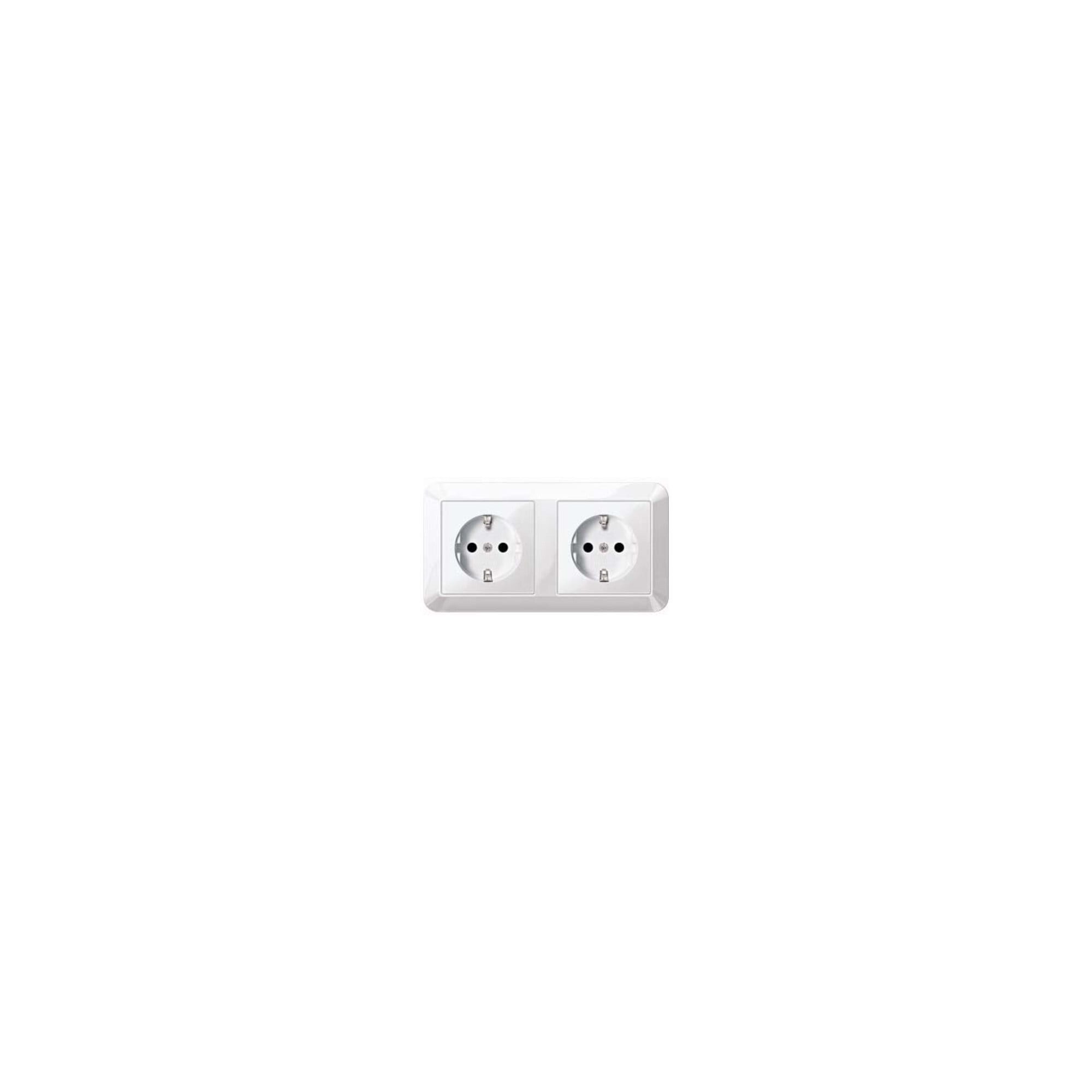 merten Schuko-Stecker Merten SCHUKO-Steckdose pws/gl Doppel MEG2328-1019
