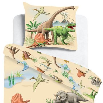 Kinderbettwäsche Dinoland, ESPiCO, Renforcé, 2 teilig, Digitaldruck, Dinowelt, Dinosaurierwelt