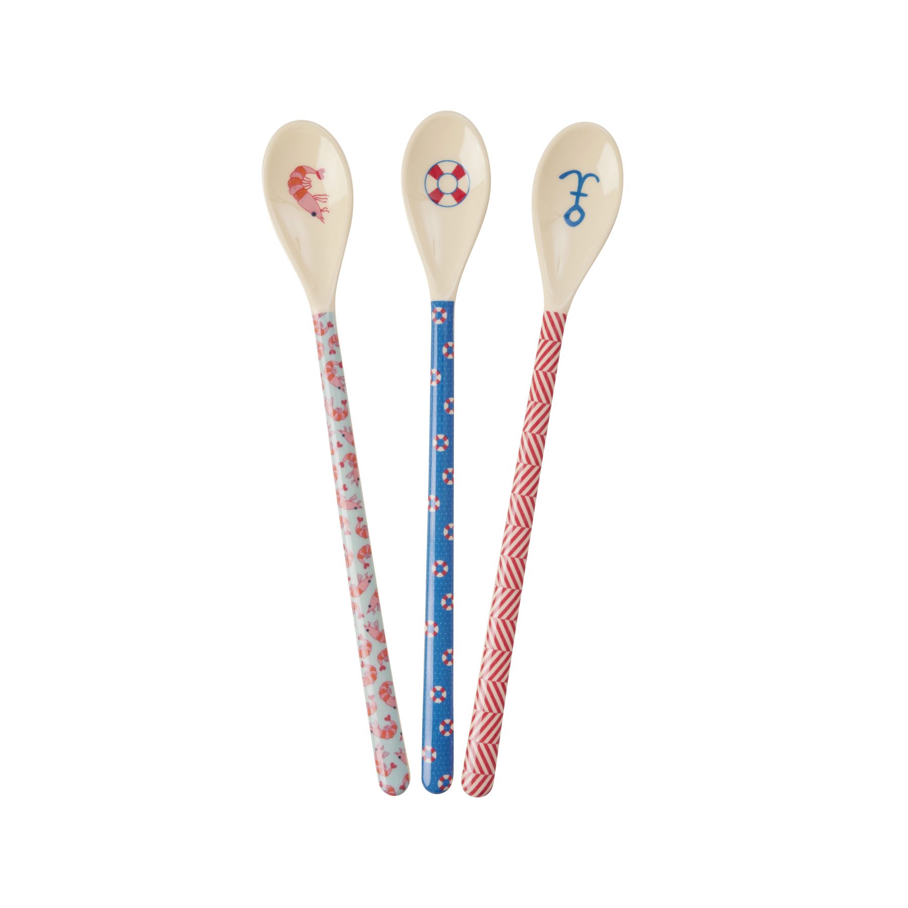 rice Teelöffel Rice Melamin Latte Löffel Eislöffel 6er Set Maritim Design (3 Stück)