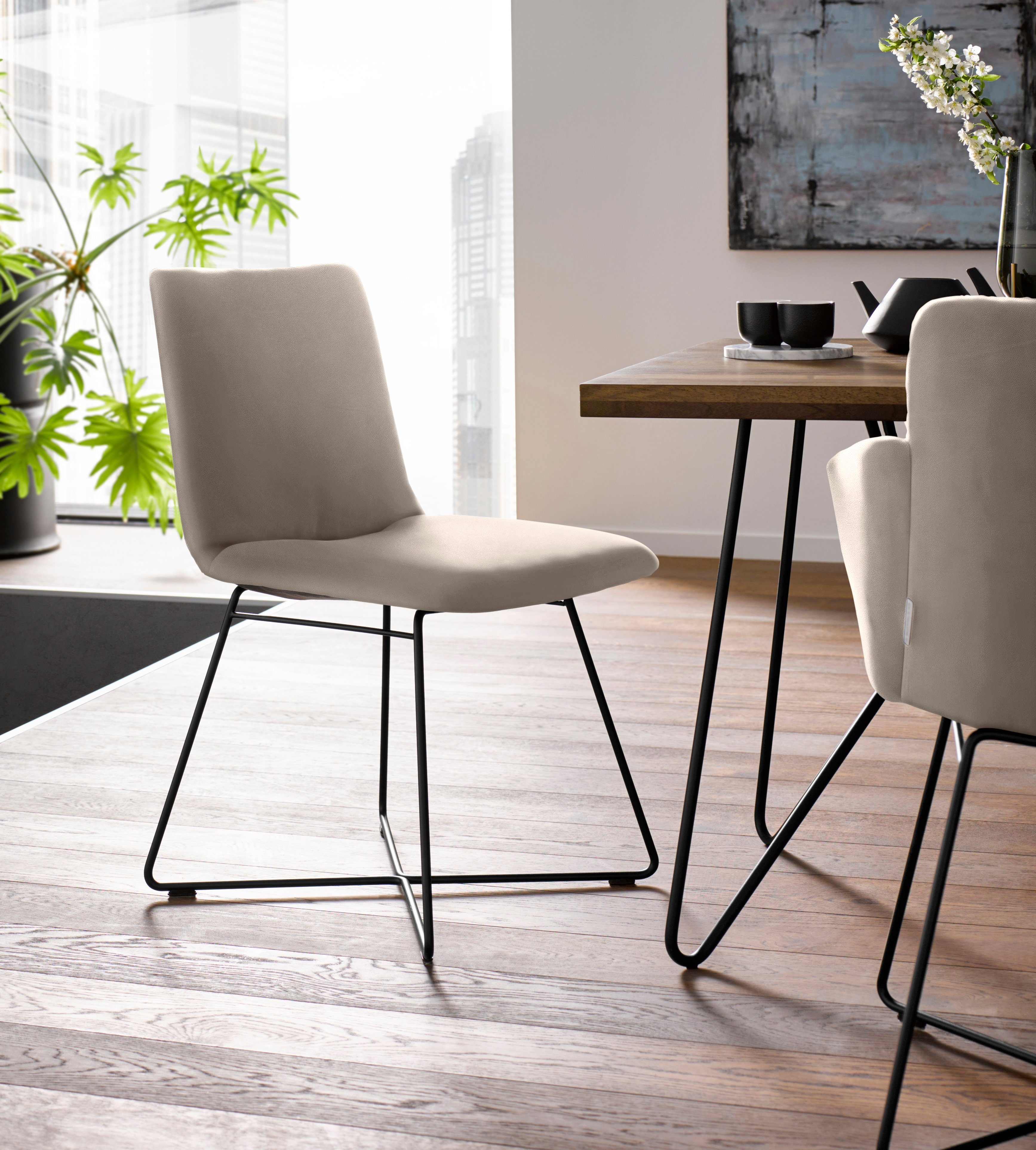 W.SCHILLIG Polsterstuhl jakob, mit Drahtrohrgestell in Schwarz pulverbeschichtet