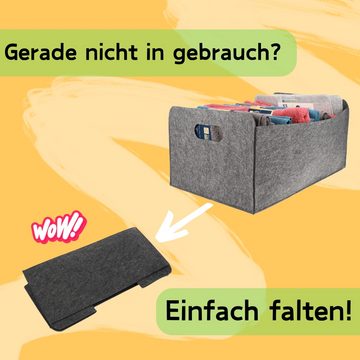 GarPet Aufbewahrungsbox 6x Aufbewahrungsbox faltbar Filz Stoff Box Aufbewahrungskorb Filzkorb