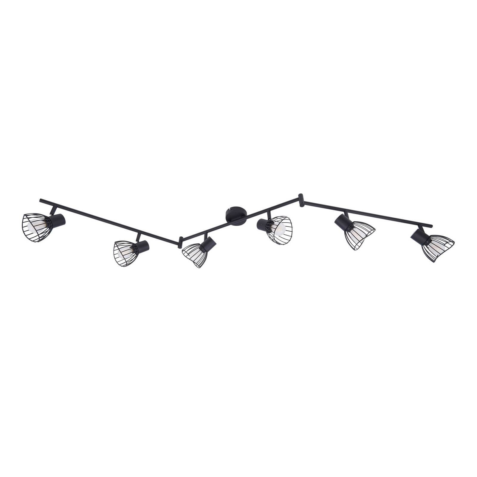 Lindby Deckenleuchten Piena, Metall, Schwarz IP20, 6 x 10 W LED