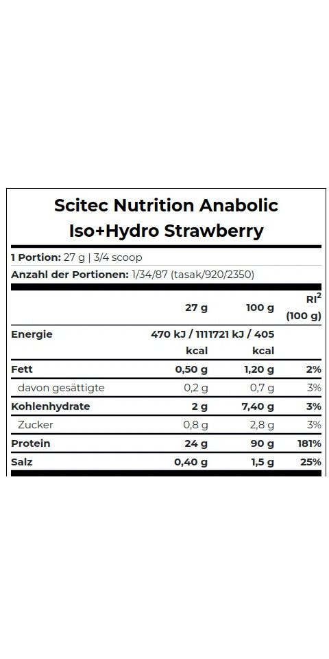 Scitec Nutrition Scitec Anabolic Iso+Hydro 920g - Sahnekeks Pulver, 920 g, Pulver