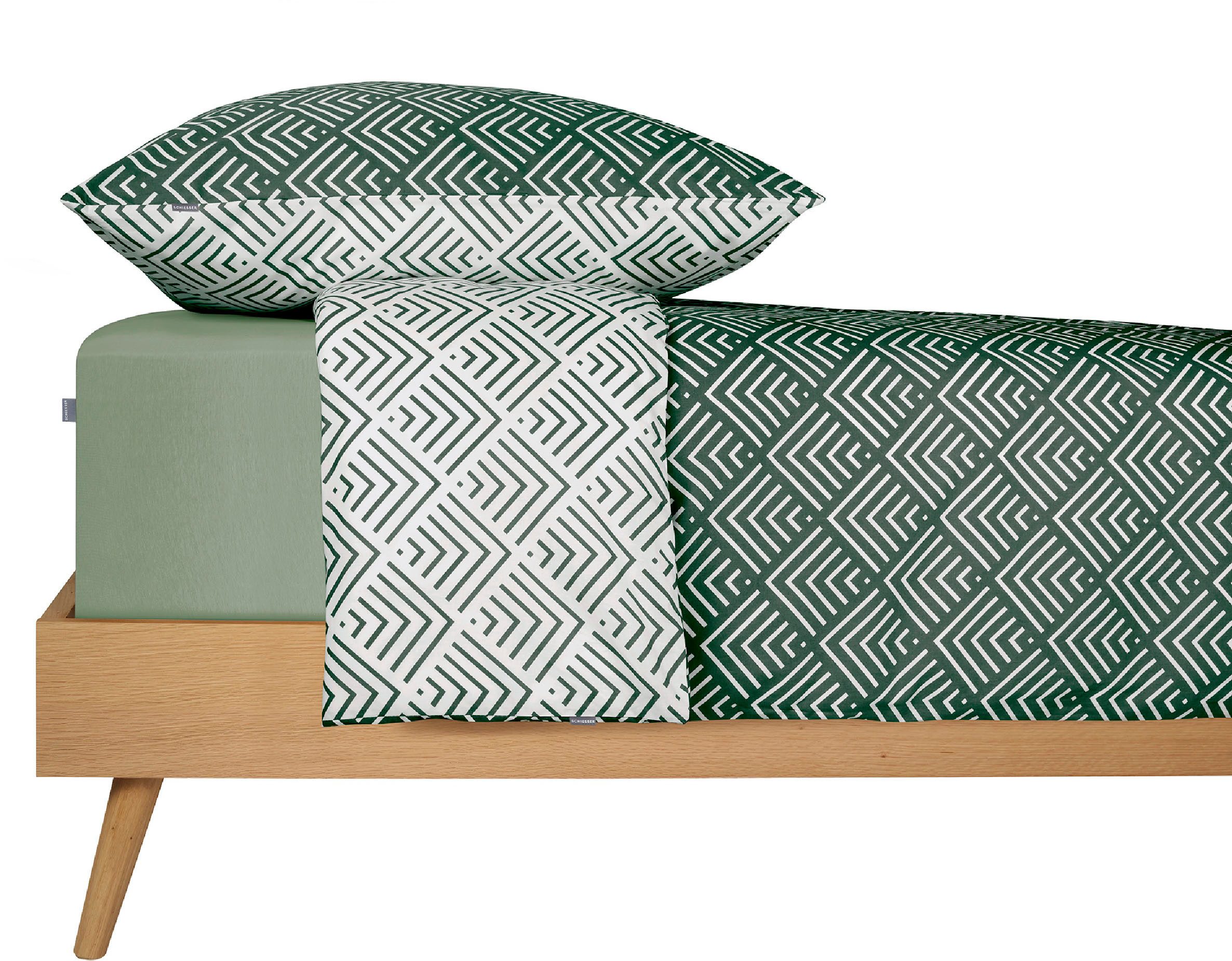 Schiesser Spannbettlaken Elli, Jersey-Elasthan, Gummizug: rundum, (1 Stück), für hohe Matratzen und Boxspringbetten, MADE IN GREEN by OEKO-TEX®