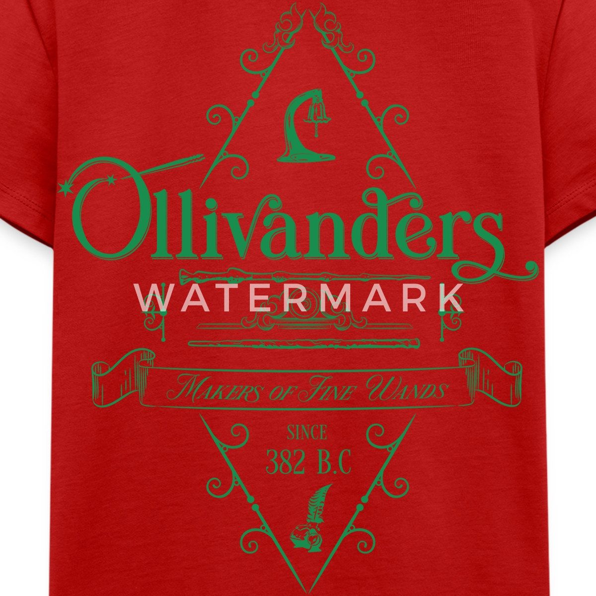 Spreadshirt T-Shirt Harry Potter Ollivanders Geschäft Grünes Logo Kinder Premium T-Shirt (1-tlg)