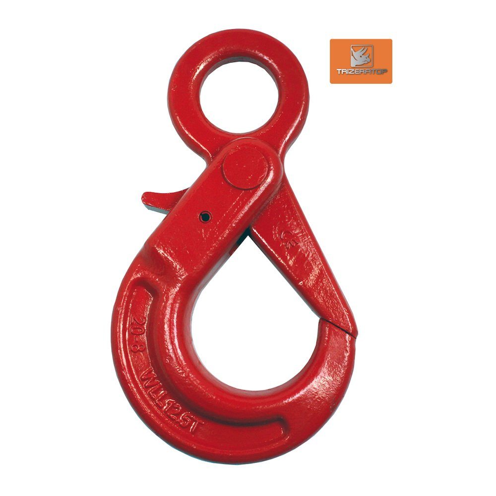TRIZERATOP Wendehaken Sicherheits-Ösenhaken, selbstschließend GK8 6 mm 1,12t Ösenlasthaken, -], Sicherheits-Ösenhaken, selbstschließend GK8 6 mm 1,12t Ösenlasthaken