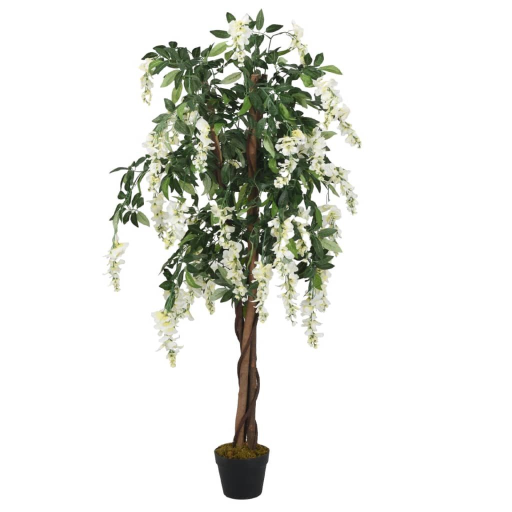 Kunstbaum Glyzinienbaum Künstlich 1260 Blätter 180 cm Grün und Weiß, vidaXL, Höhe 180 cm