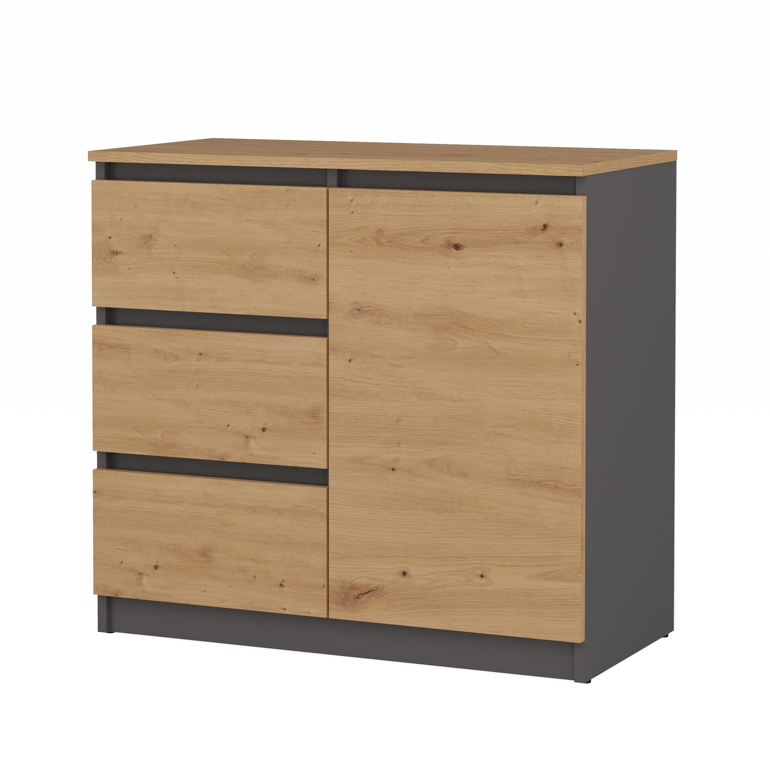 Raumhirsch Furniture Kommode Sideboard 80 cm breit (Maße 40 x 80 x 75 cm, 3 Schubladen), verschiedene Farben