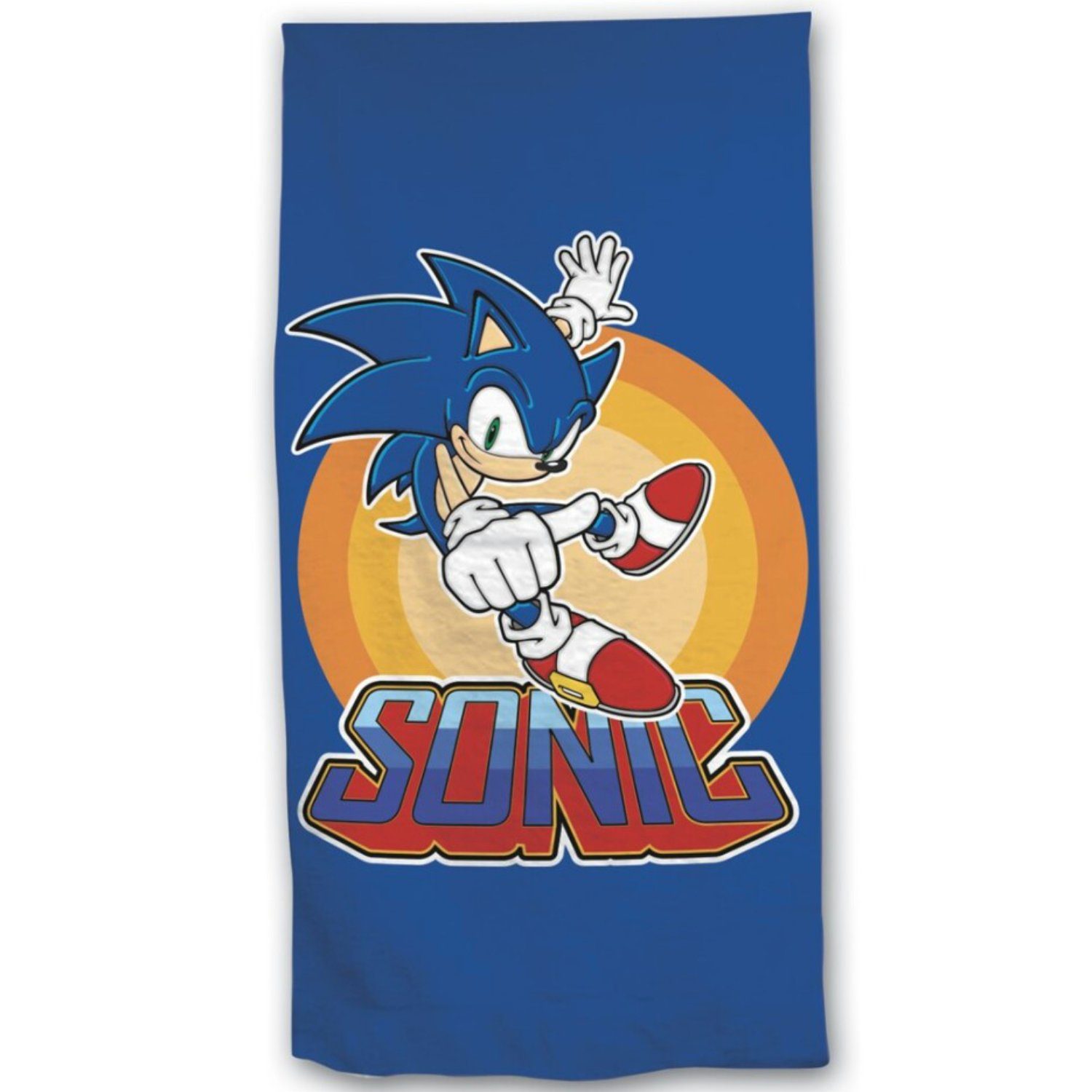 Sonic SEGA Strandtuch Sonic the Hedgehog Mikrofaser Badetuch, Polyester, 70x140 cm