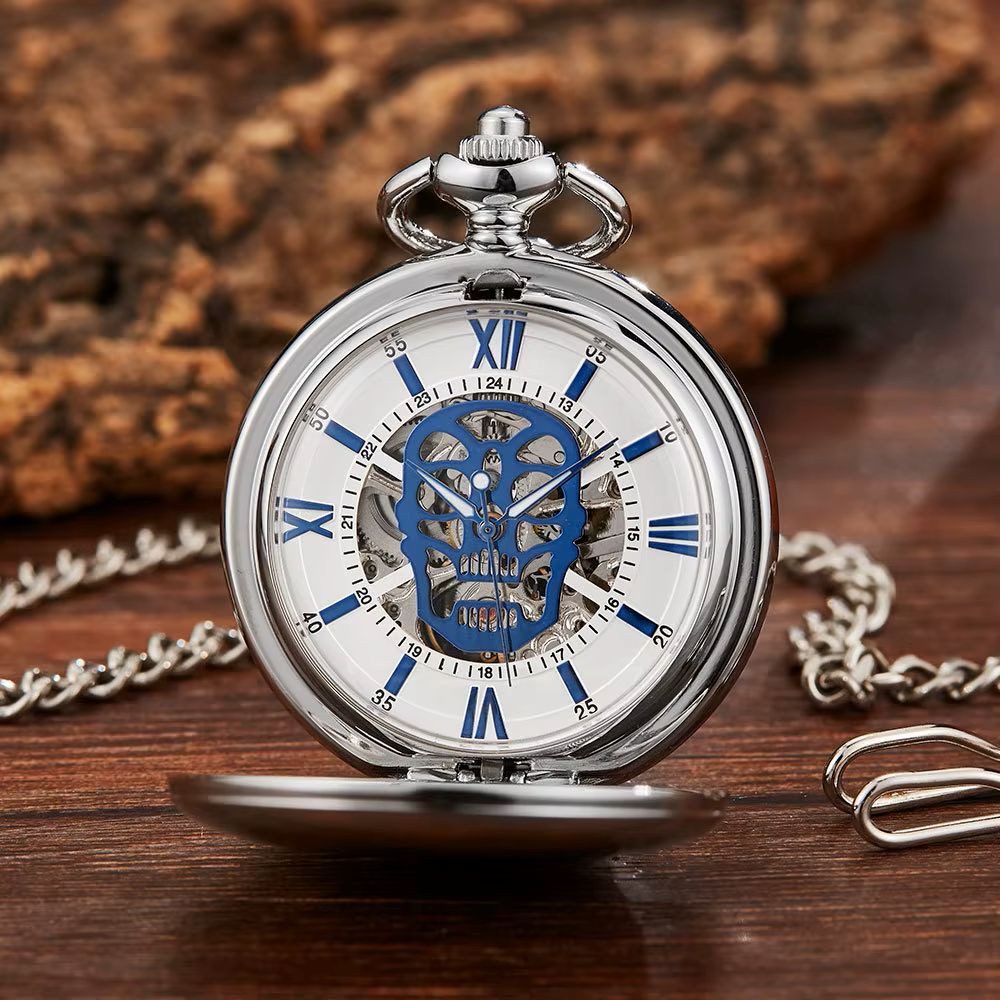 Tidy Taschenuhr GothicTime Totenkopf Taschenuhr – Mechanische Skelettuhr