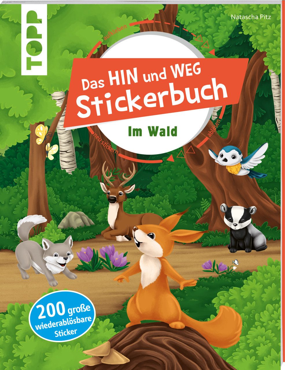 TOPP Kreativ Malbuch Das Hin-und-weg-Stickerbuch Im Wald