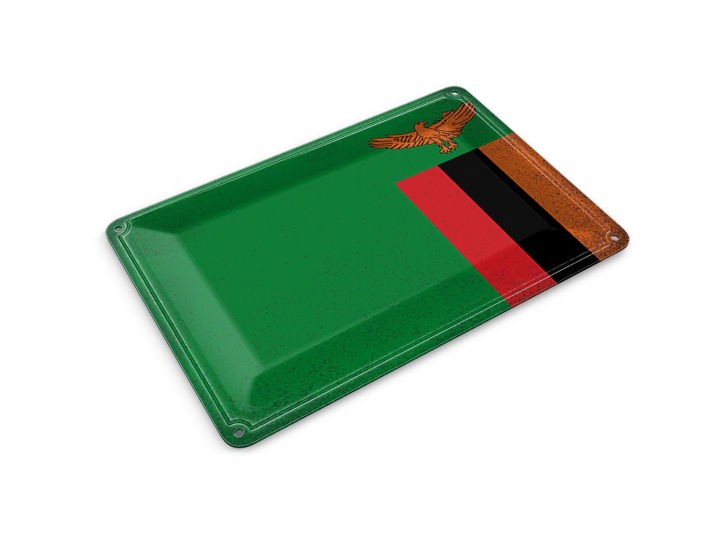 Femer GmbH Postkarte Flagge Sambia 14x10 cm Flag of Zambia Vintage, unfrankiert