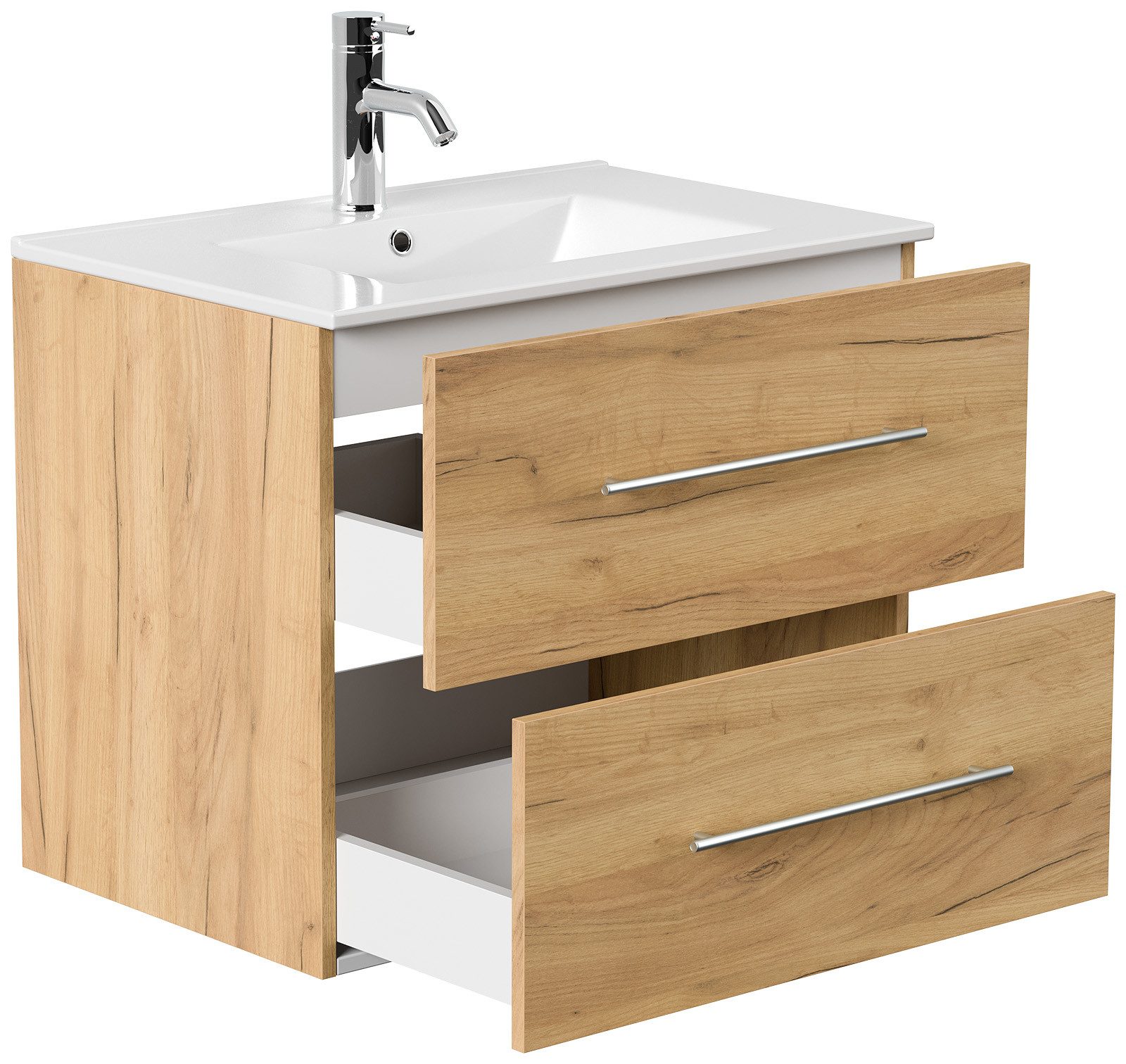 Magnolia Home Waschtisch Badmöbel Firenze 70 SoftClose eiche gold