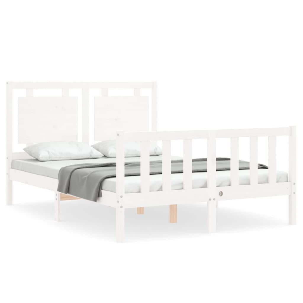vidaXL Bett Massivholzbett ohne Matratze Weiß günstig online kaufen