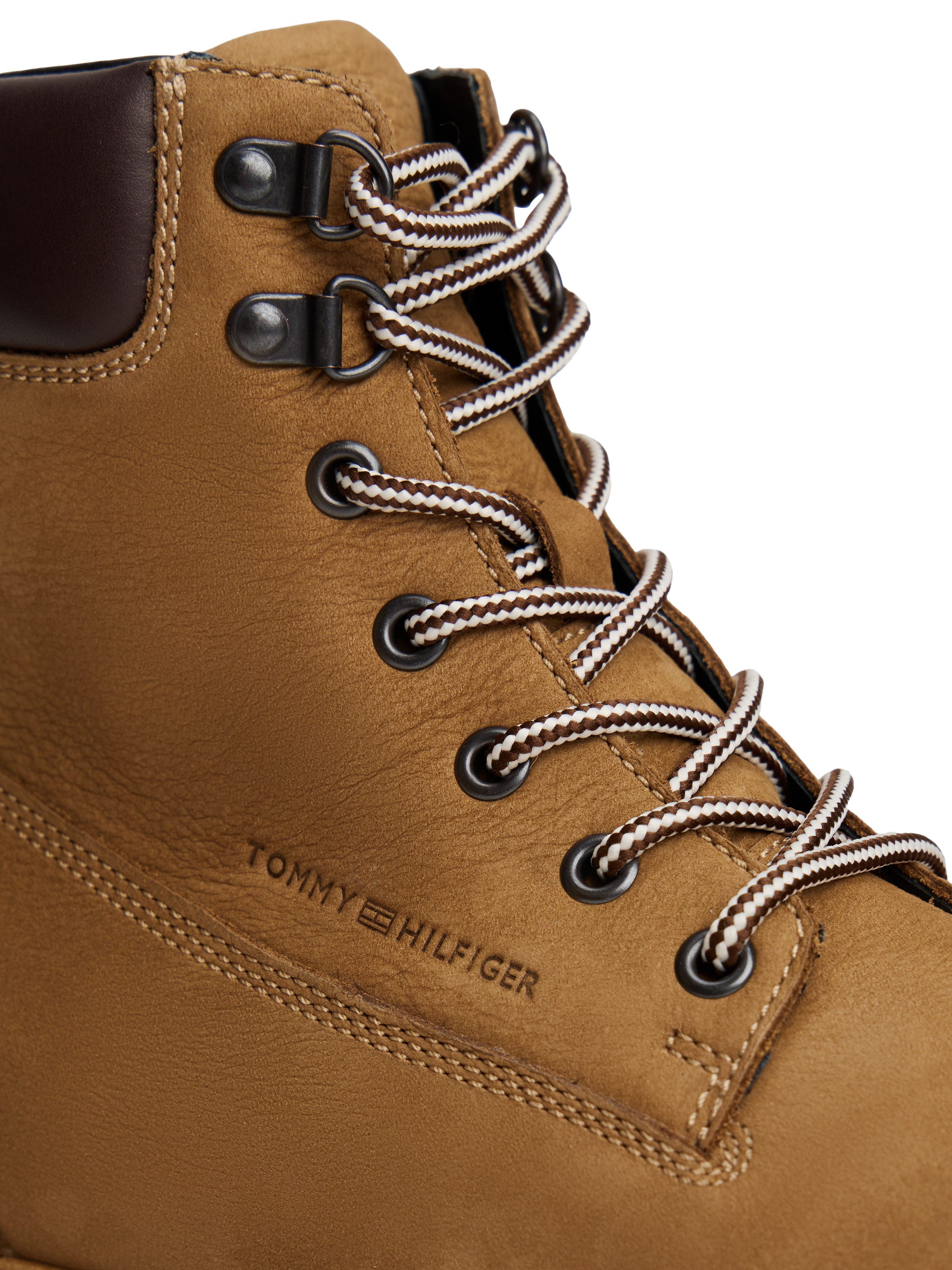Tommy Hilfiger FLEX TH OUTDOOR W NBK BOOT Schnürboots, Blockabsatz, Outdoorschuh mit Ösen, im Bersteigerlook