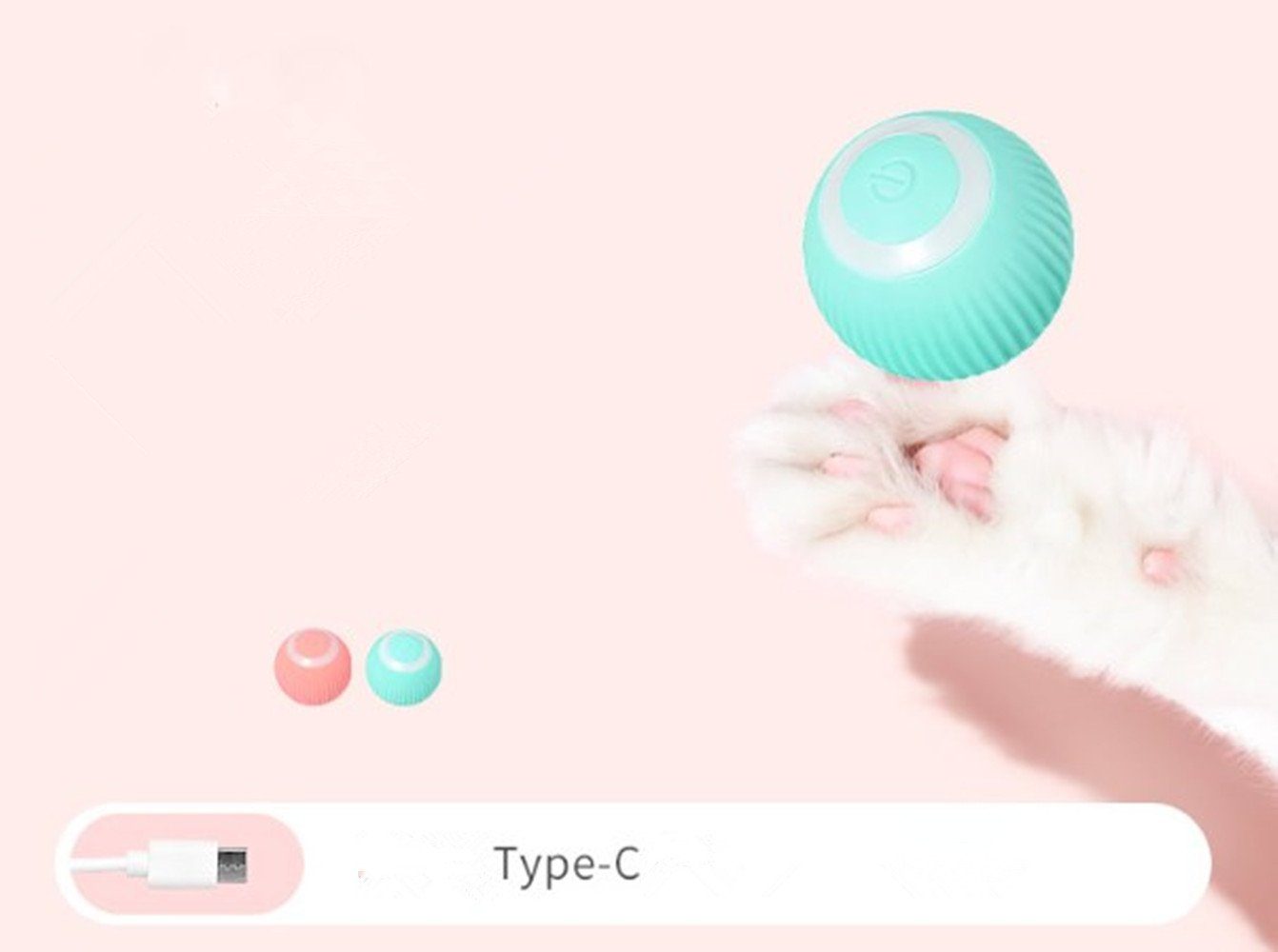 2 autolock Katzenspielzeug, mit Licht pink Katzenspielzeug LED Stück Interaktives Selbstbeschäftigung Ball Katzenspielzeug Smart Tierball