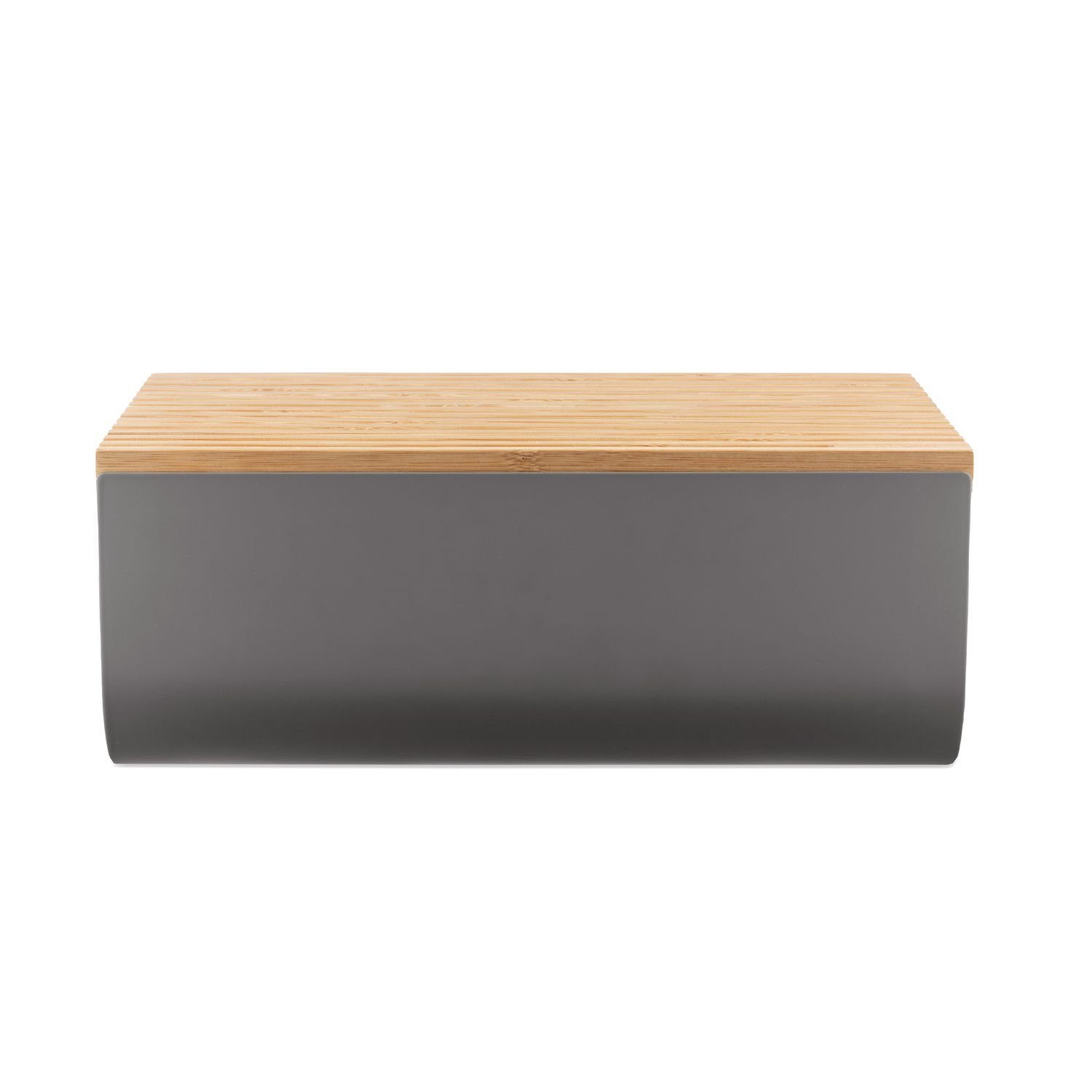 Alessi Brotkasten Mattina Dunkelgrau, Edelstahl, Bambusholz, (1-tlg)