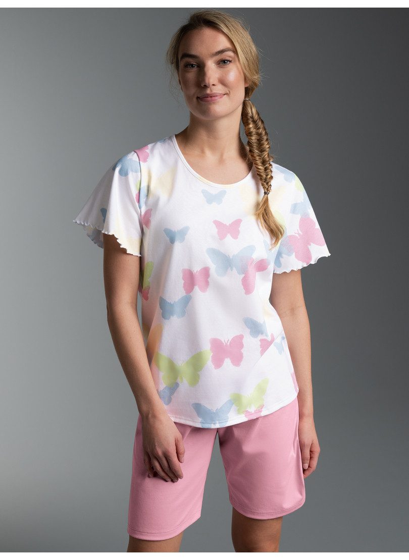 Trigema Schlafanzug TRIGEMA Pyjama mit Allover-Druck "Schmetterlinge" (1 tlg)