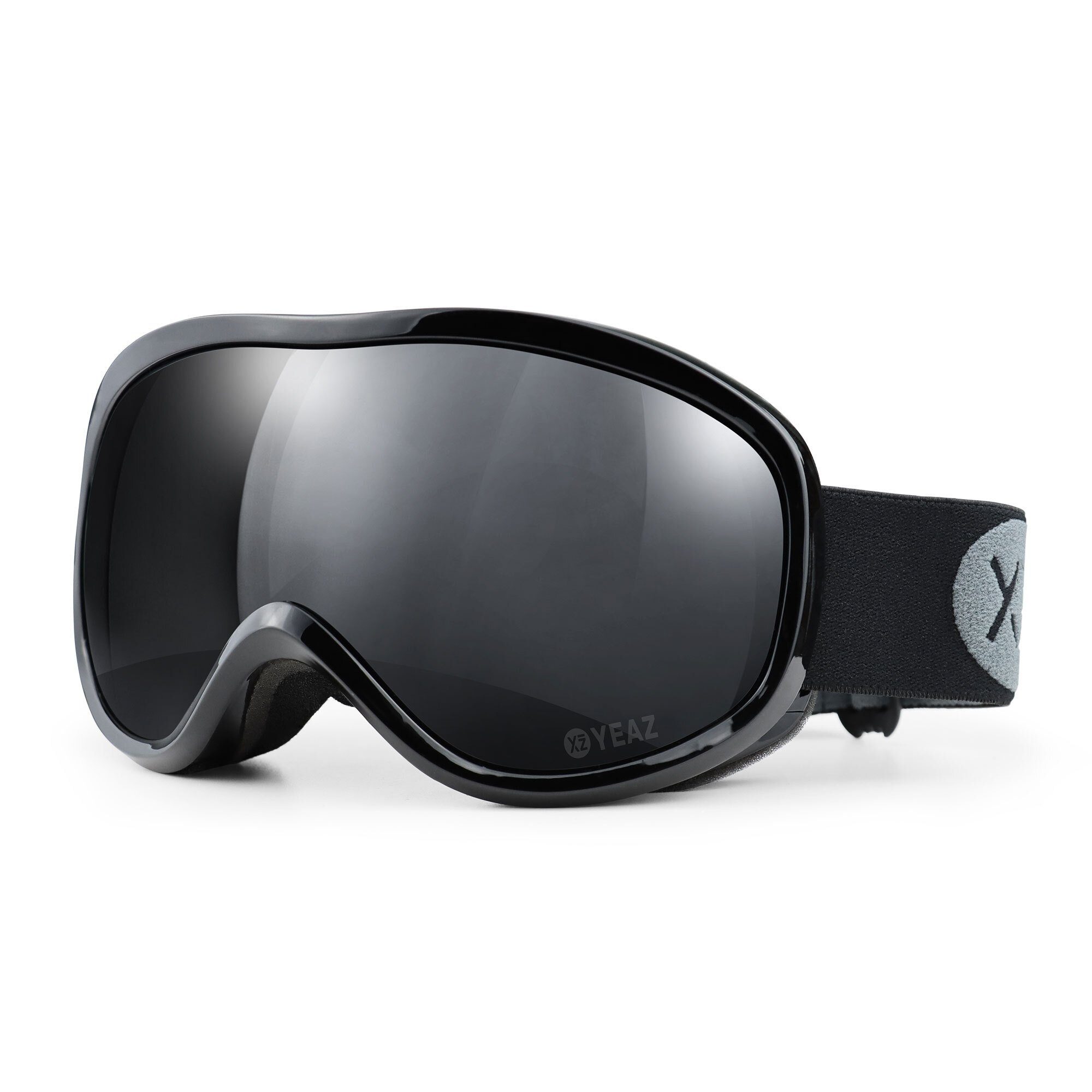 YEAZ Skibrille STEEZE ski- und snowboard-brille schwarz/schwarz, Premium-Ski- und Snowboardbrille für Erwachsene und Jugendliche