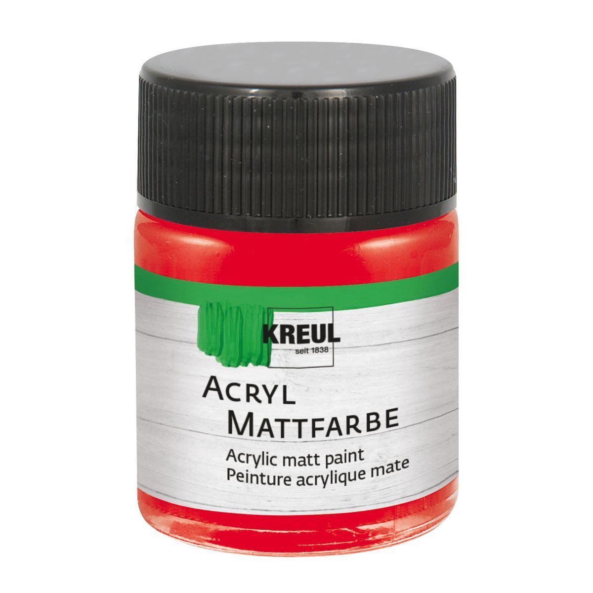 C. KREUL Acrylfarbe KREUL Acryl Mattfarbe rot 50ml Glas
