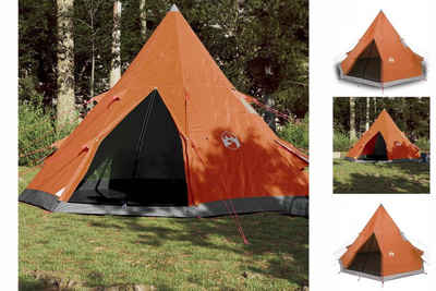 vidaXL Vorzelt Campingzelt 4 Personen Grau Orange 367x367x259 cm 185T Taft