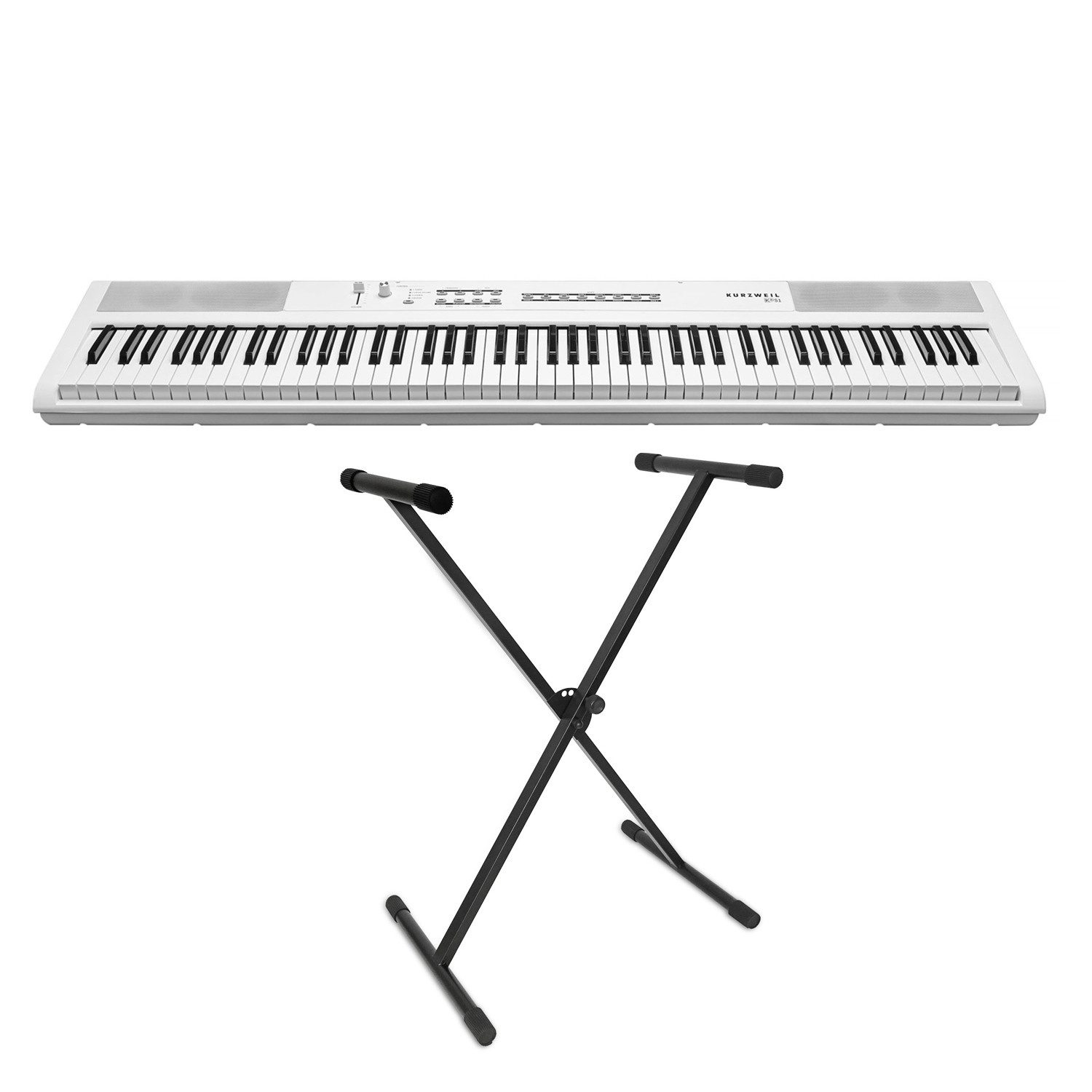 Stage-Piano Kurzweil Stage Piano KAS1-WH 88 Tasten mit Keyboardständer