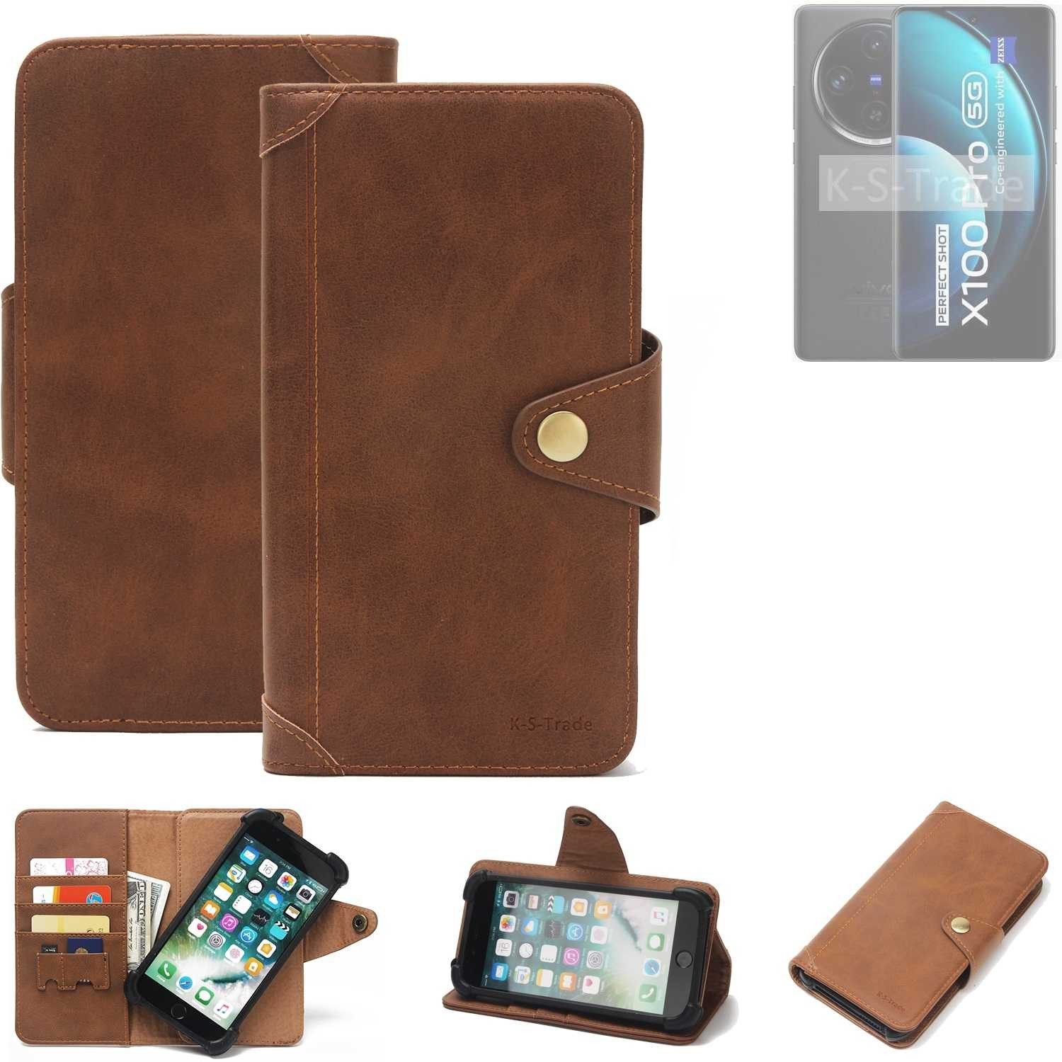 K-S-Trade Handyhülle für Vivo X100 Pro, Handyhülle Schutz Hülle Walletcase Bookstyle Tasche Case