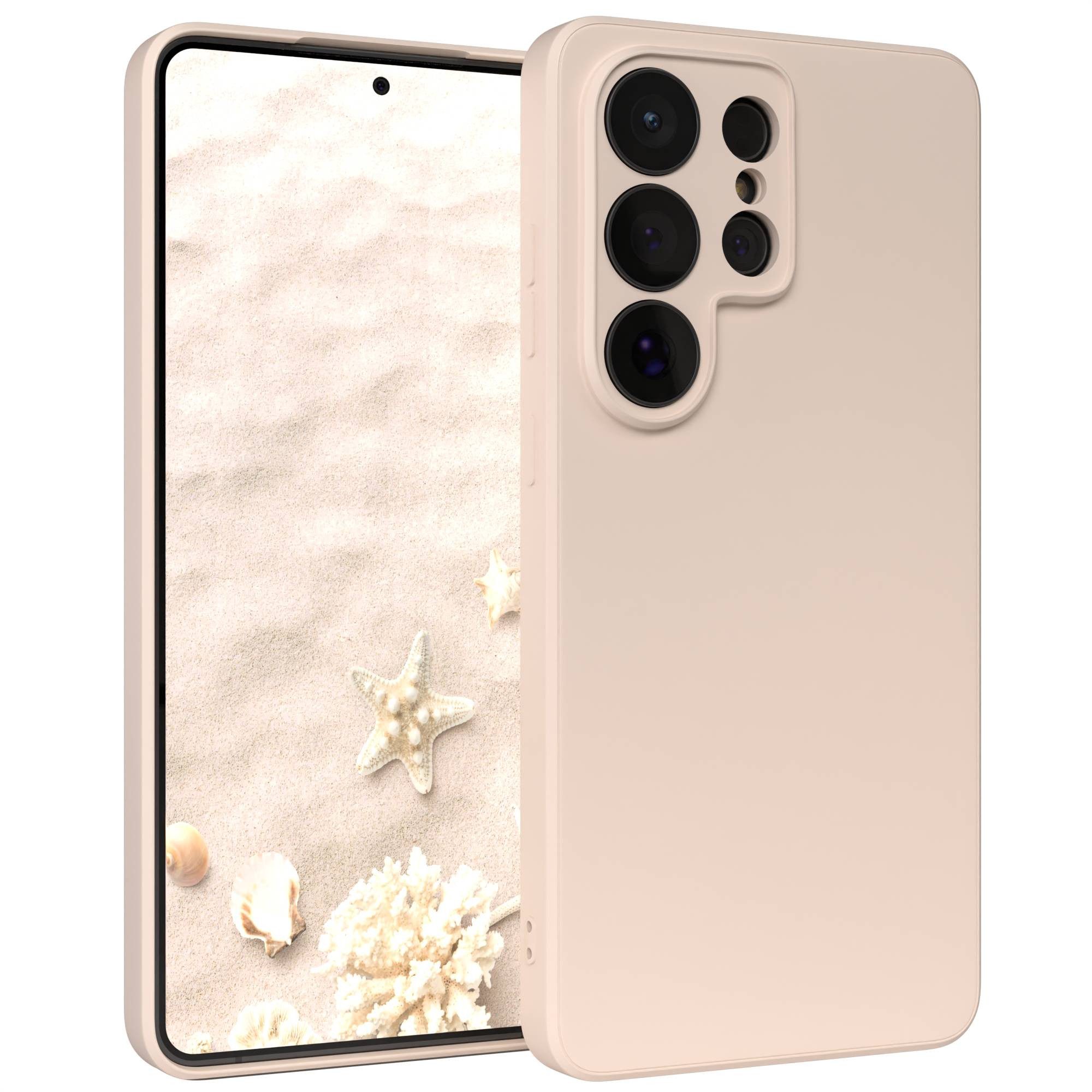 EAZY CASE Handyhülle TPU Hülle für Samsung Galaxy S26 Ultra 6,9 Zoll, Bumper Case Matt Slimcover Silikonschutzhülle elastisch Taupe / Beige