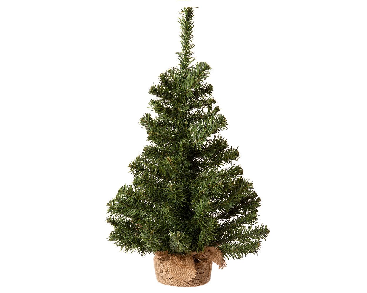 Kaemingk Künstlicher Weihnachtsbaum, Tannenbaum künstlich im Jutesack 60cm grün