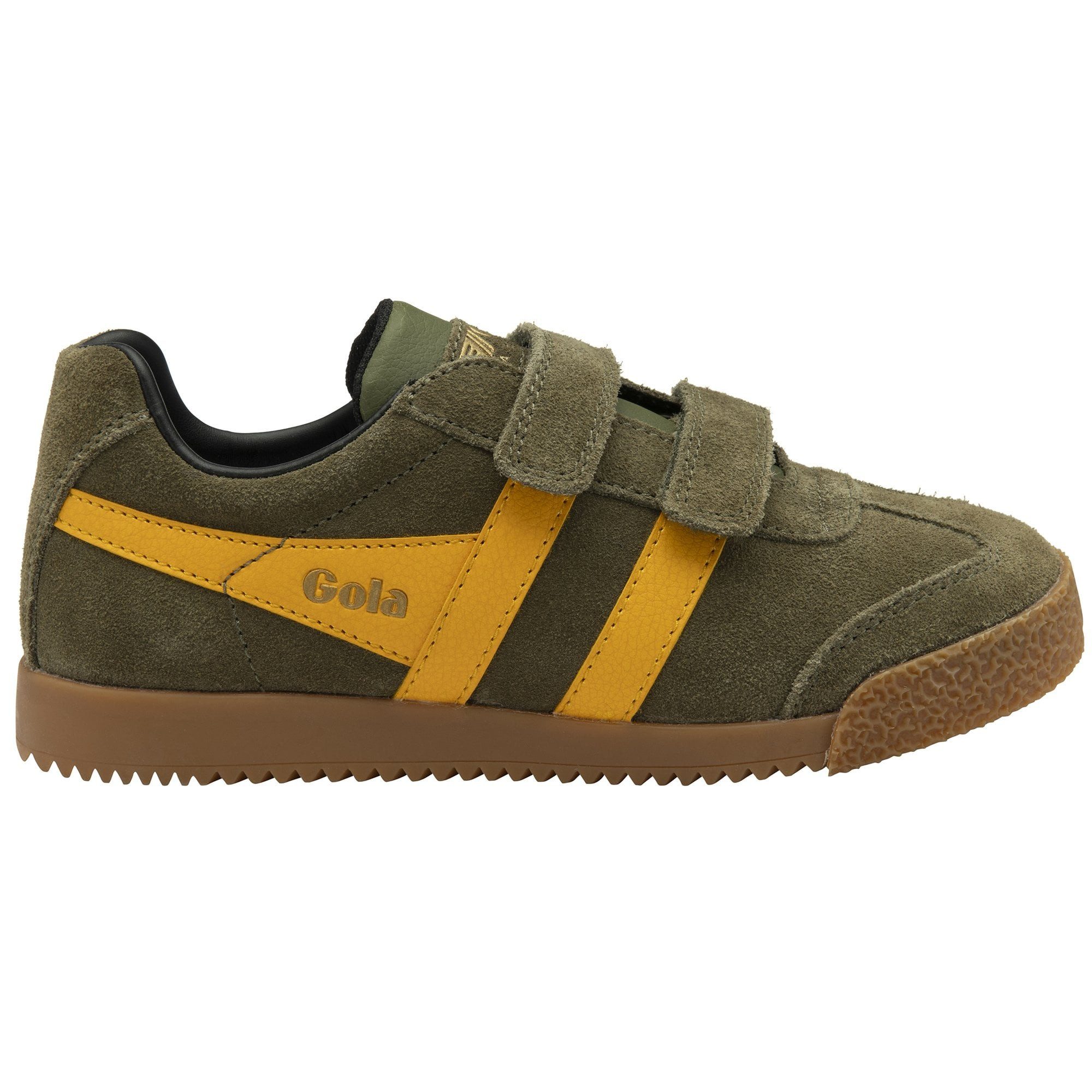 Gola Harrier 2025 (Wildleder,Klettverschluss) khakigrün/sonnengelb/schwarz Sneaker