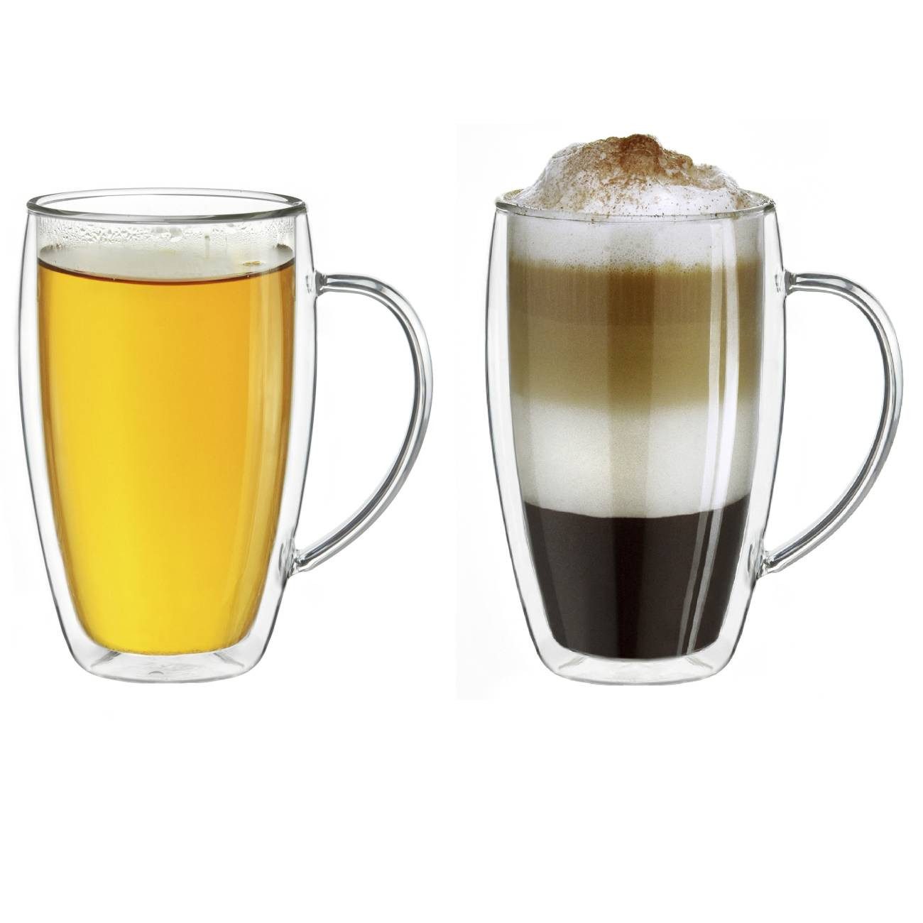 Creano Teeglas Thermoglas mit Henkel „DG-SHH“ 400 ml, 2er Set, 2-tlg., Borosilikatglas, 2 Gläser