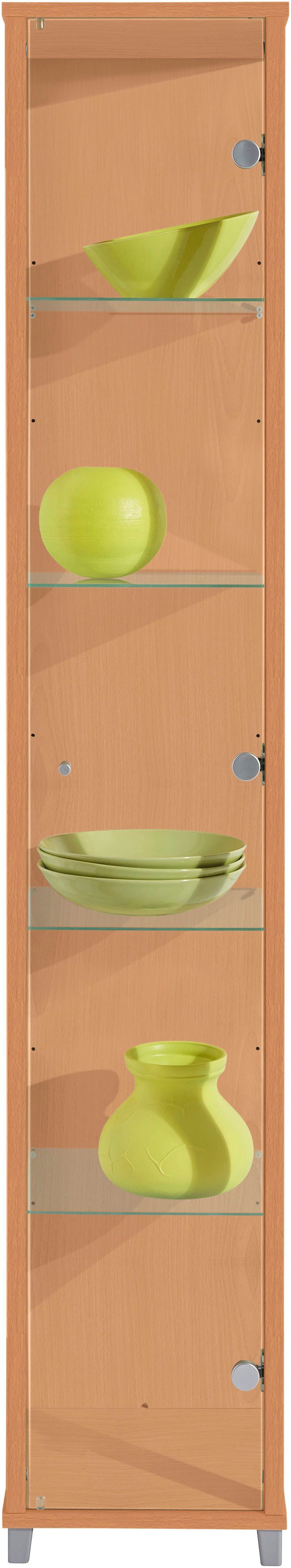 fif möbel Vitrine OPTIMA Höhe ca. 172 cm Standvitrine/Glasvitrine 1x Glastür,perfekt für Sammler,Sammlervitrine