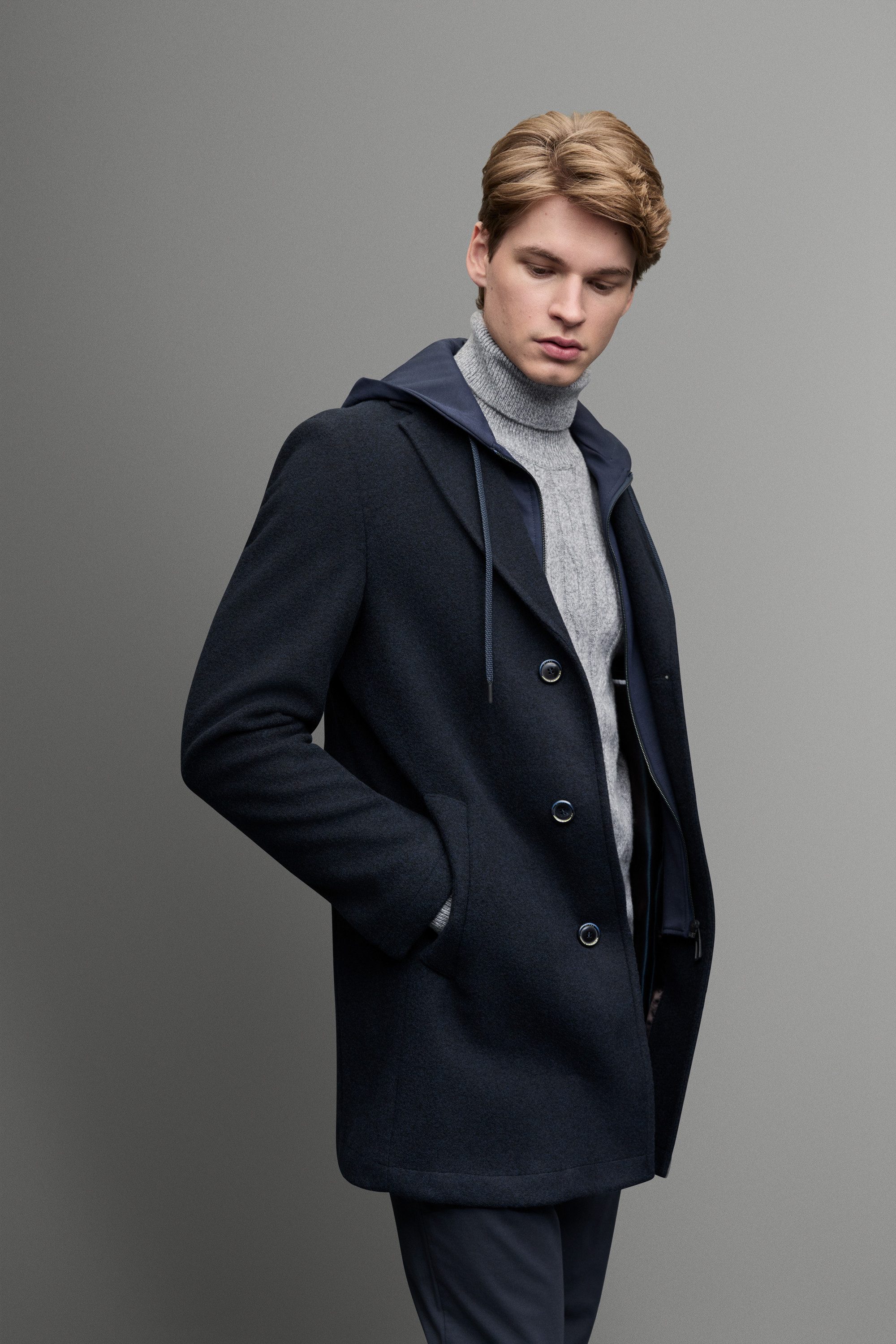 Digel Wintermantel Aspen (1-tlg) Italienischer Jersey aus Wollmix, elastisch, herausnehmbares Inlay