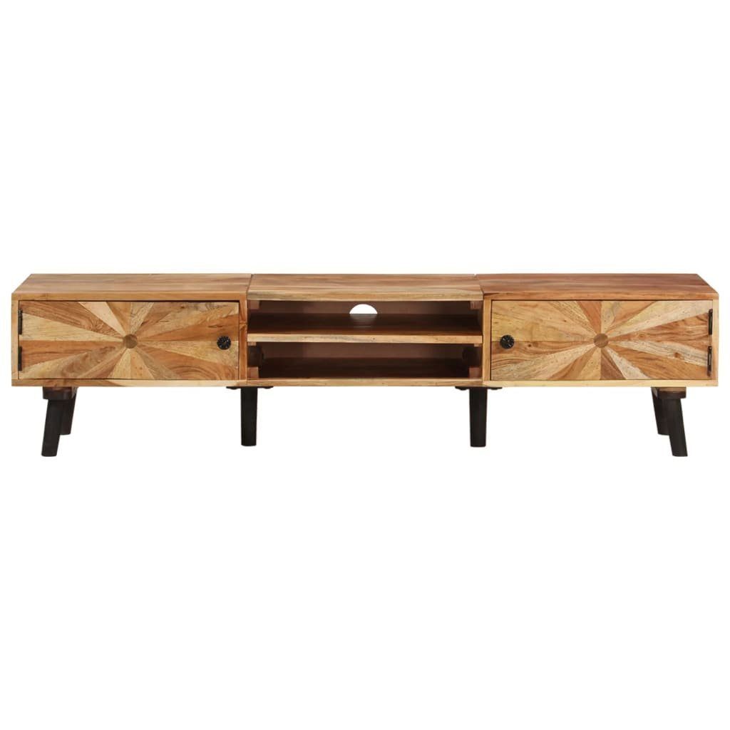 furnicato Kommode TV-Schrank aus Echtholz, 145 x 35 x 35 cm, Naturfinish (1 St), Lowboard mit viel Stauraum für Medien und Ablage im Wohnzimmer