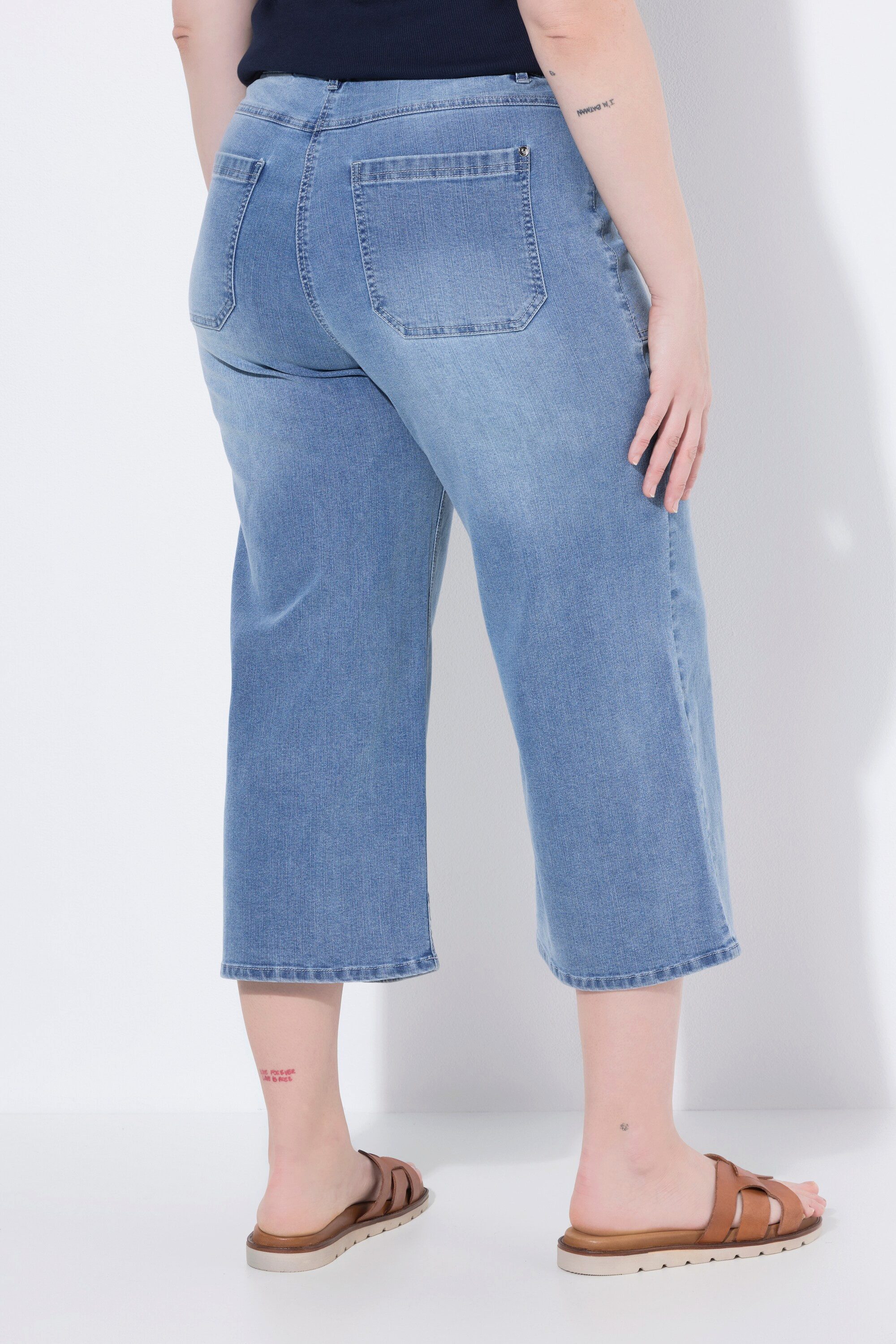 Ulla Popken Regular-fit-Jeans Jeans-Culotte Mary weites Bein Komfortbund – Bild 3 von 4