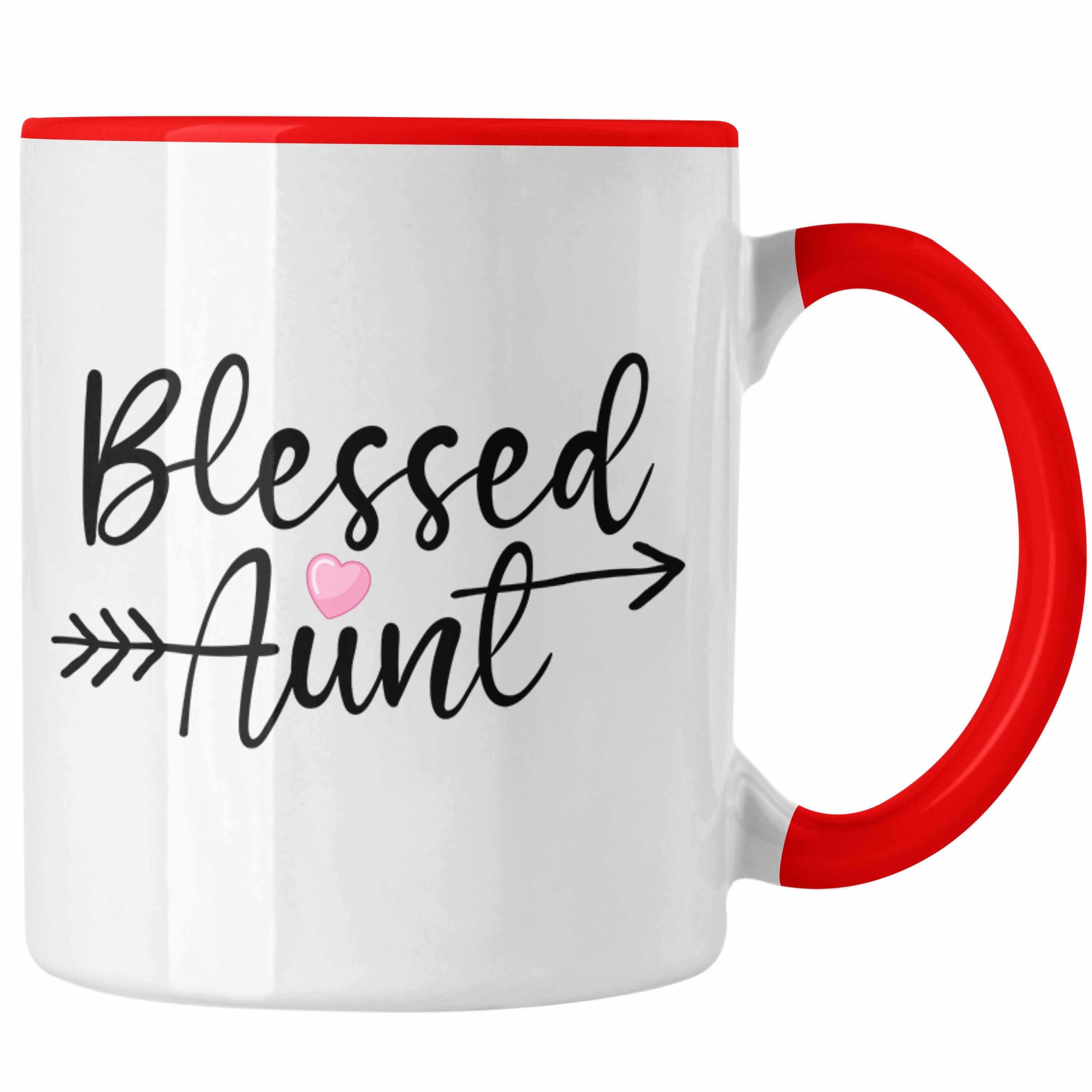 Trendation Tasse Trendation - Blessed Tasse Tante Aunt Geschenk Rot beste für Geschenkidee Tante