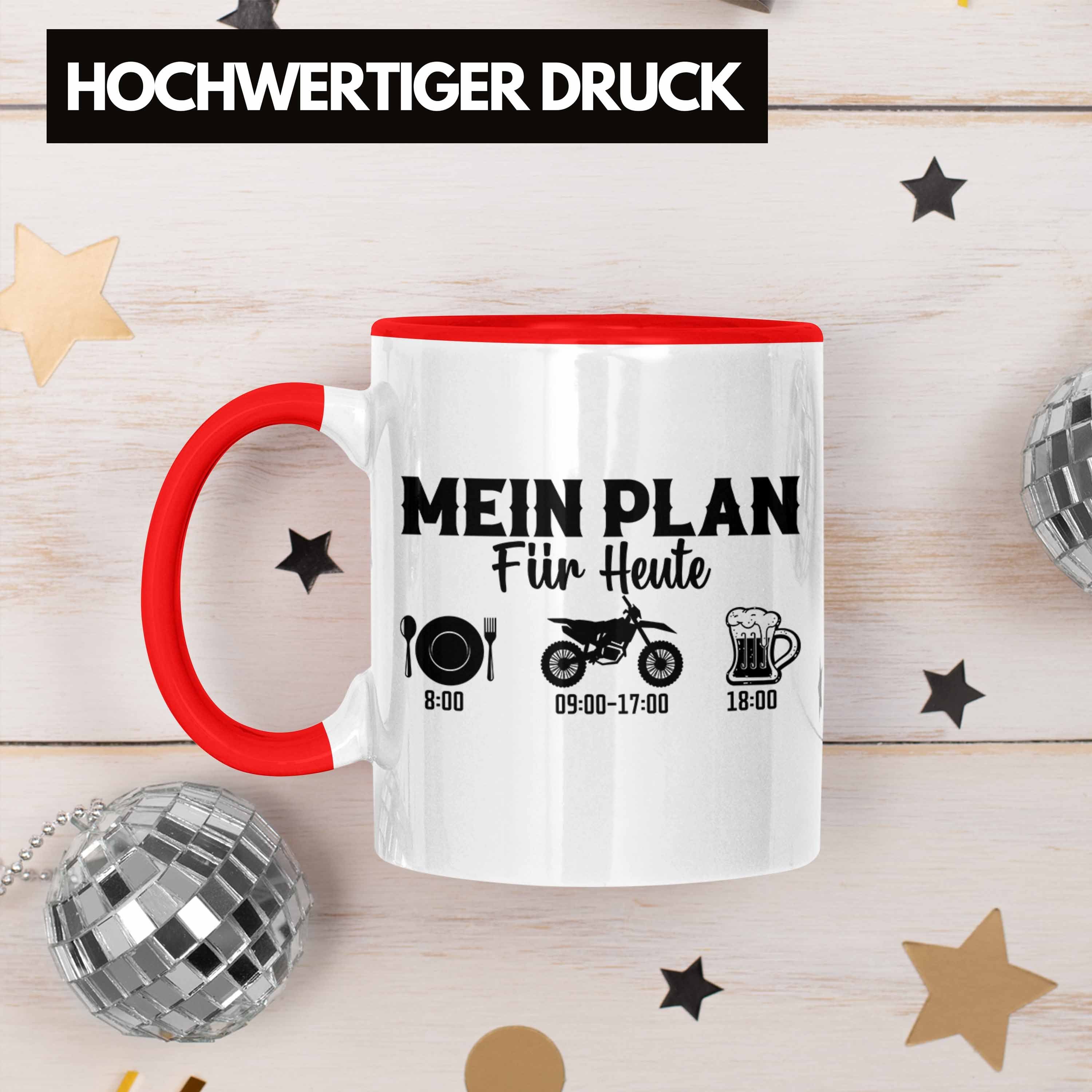 Plan Tasse Tasse Geschenk Mein Biker - Trendation Dirtbike Heute Bike für Dirt Geschenkidee Rot Trendation