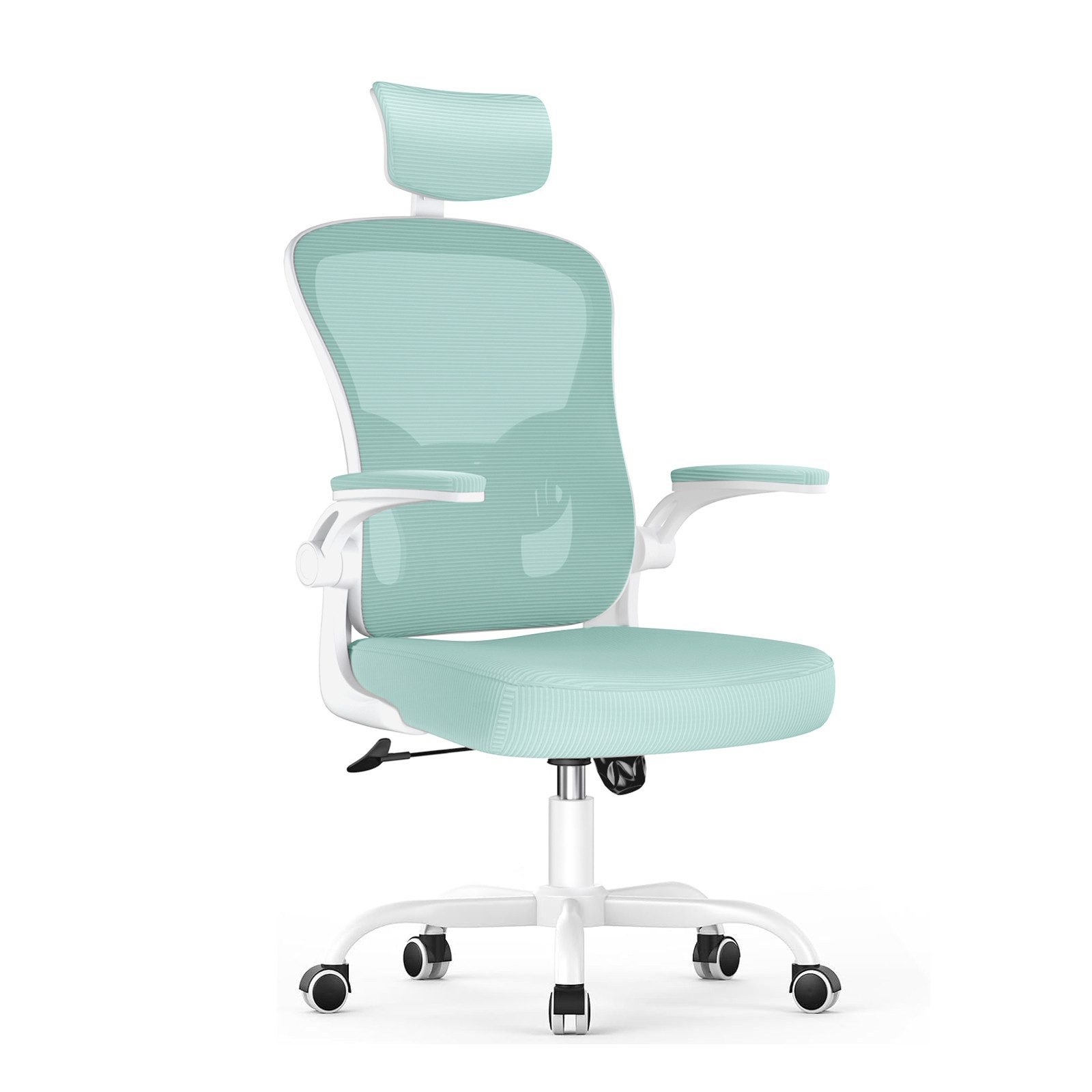ZAISZE Bürostuhl Ergonomischer Bürostuhl mit Netzbezug und klappbaren Armlehnen (Spar-Set), Einstellbarer für maximale Bewegungsfreiheit