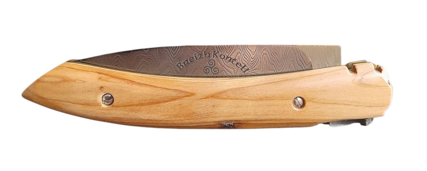 L`Atelier des Couteaux Taschenmesser L'Atellier des Couteaux Taschenmesser aus Damast Stahl, (1 St), Klinge aus Damaststahl, Taschenmesser