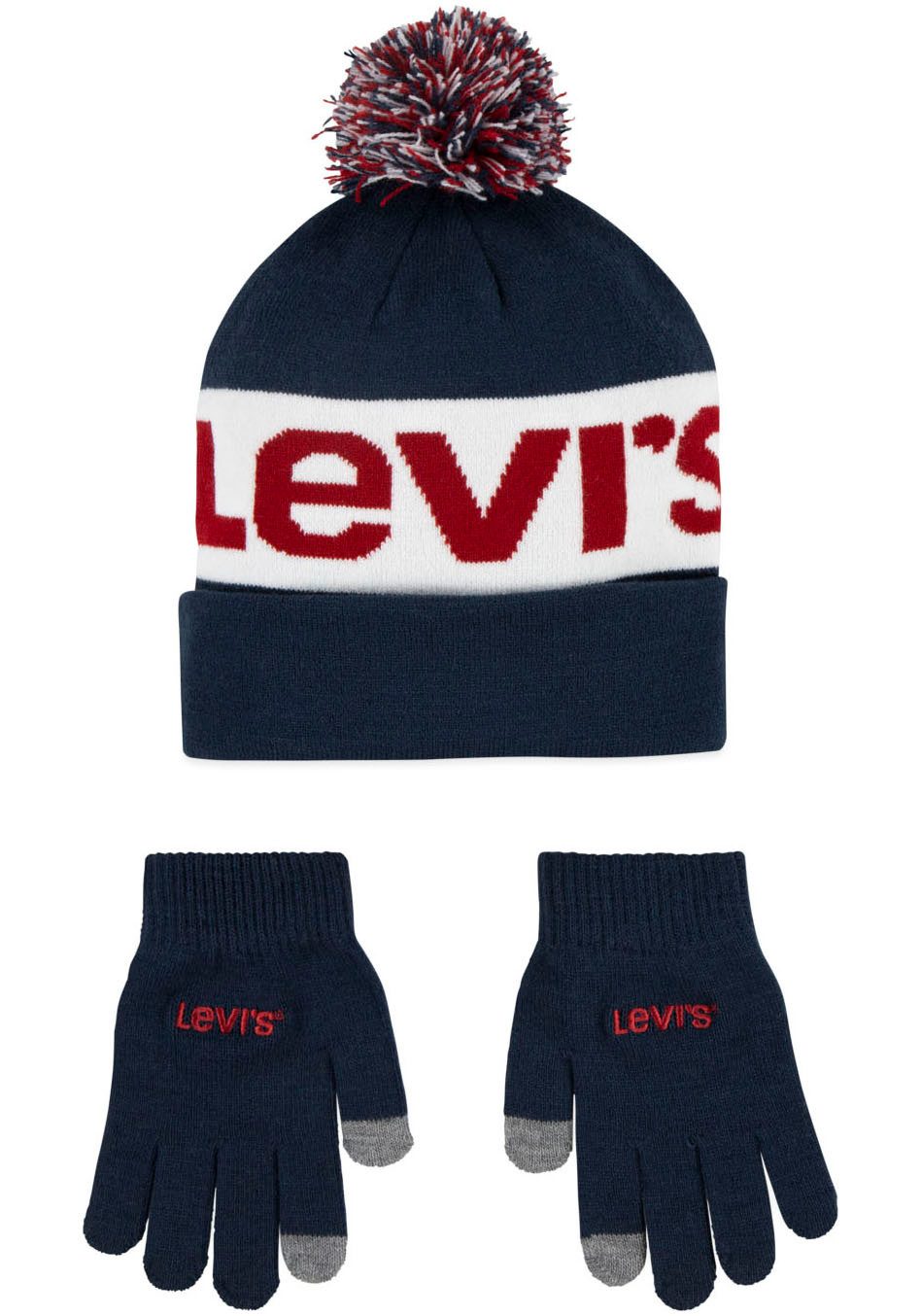 Levi's® Kids Bommelmütze (Set) im Set mit Handschuhen, für Größen 128 bis 158