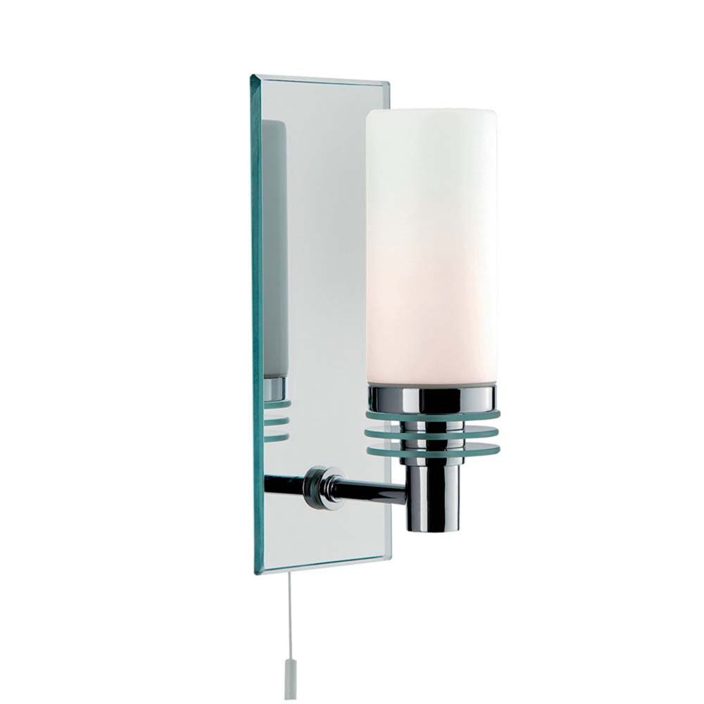 etc-shop LED Wandleuchte, LED Wand Spot Lampe Chrom Spiegel Leuchte Glas Opal Weiß Bade Zimmer