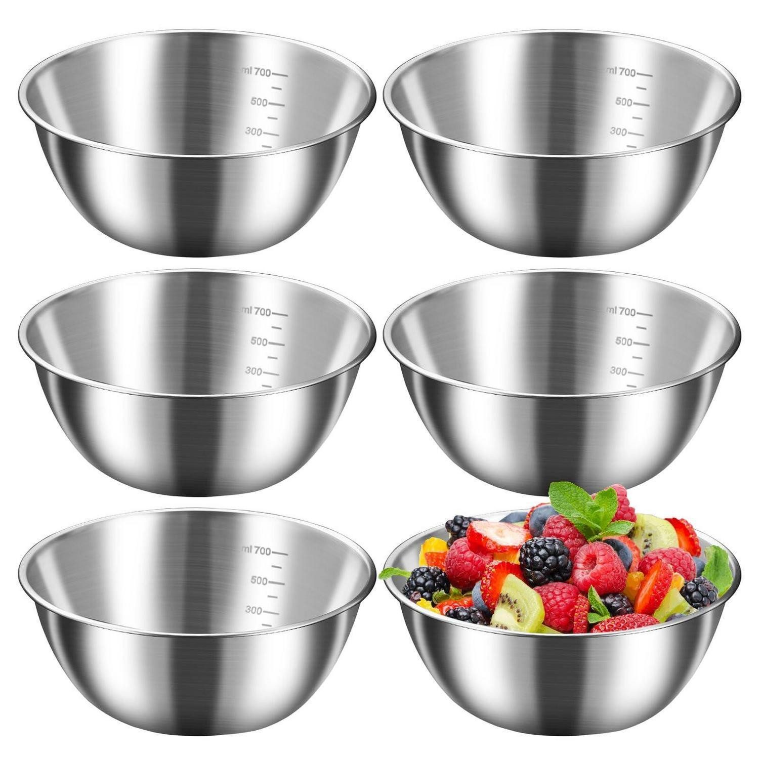 LuxusKollektion Rührschüssel Edelstahl Schüssel Set 6tlg. Silber 17cm, Metall
