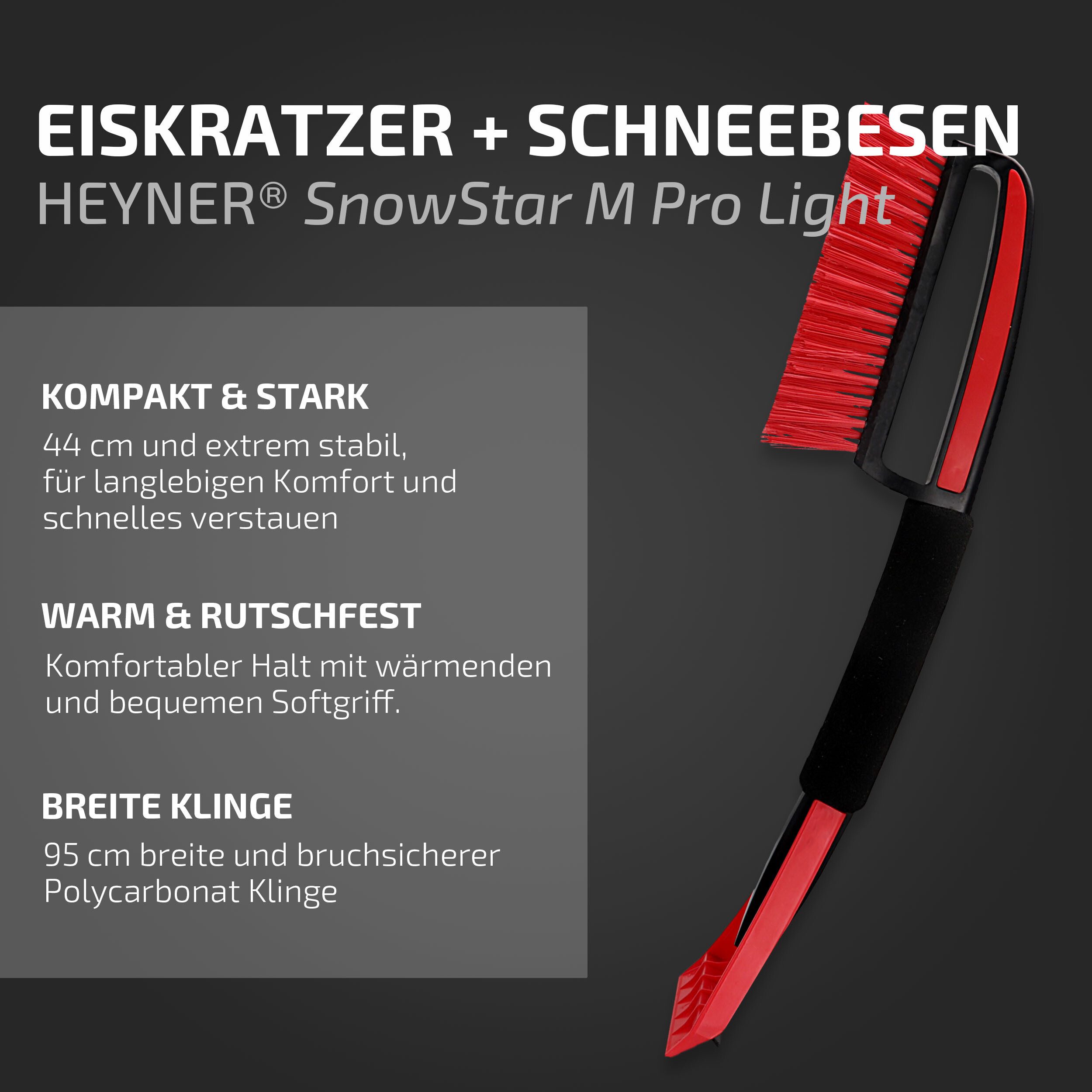 HEYNER Premium Ice Scraper with Brush (Lightweight)