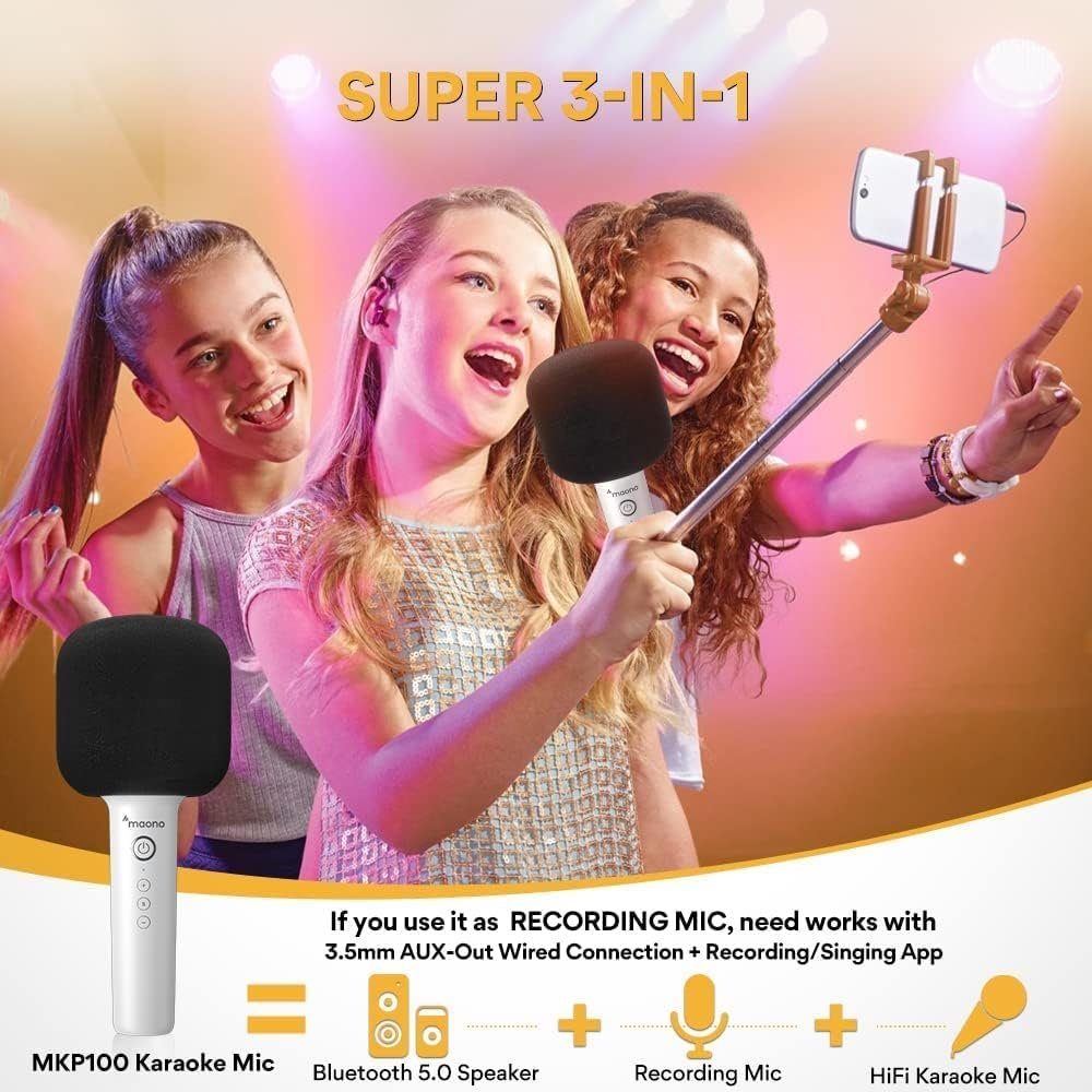 Bluetooth Karaoke Mikrofon Tragbares Handmikrofon für Kinder und Erwachsene  NEU