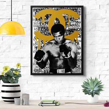 DOTCOMCANVAS® Leinwandbild ALI BRAND (orange), Leinwandbild Muhammad Ali Portrait Boxen Sport luxus Coco Chanel